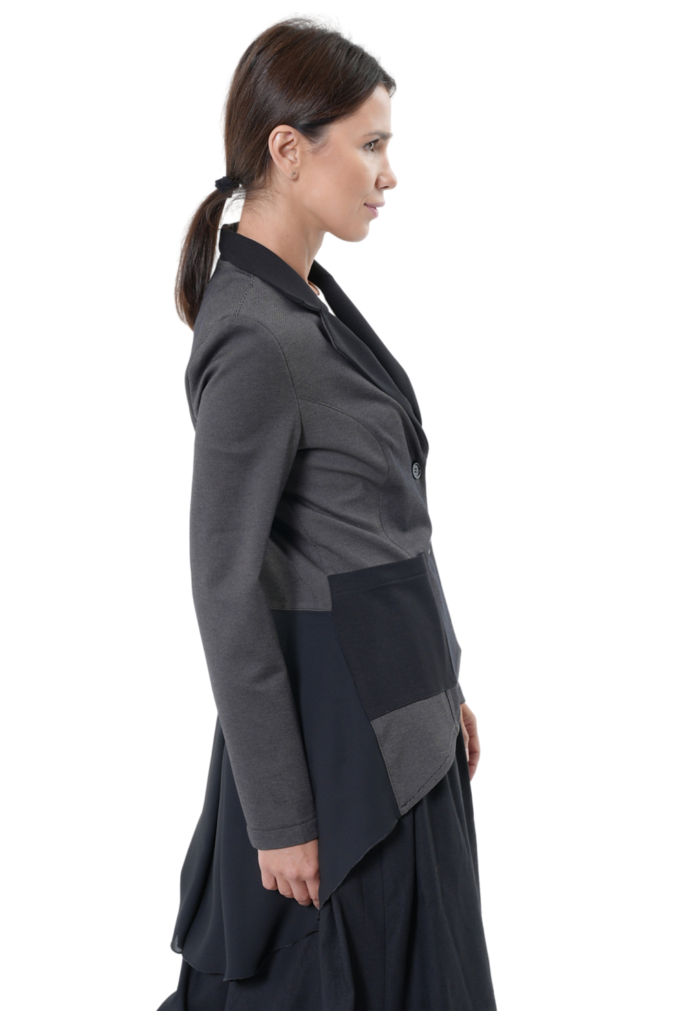 Thumbnail: Metamorphoza Asymmetric Blazer with Chiffon at the Back