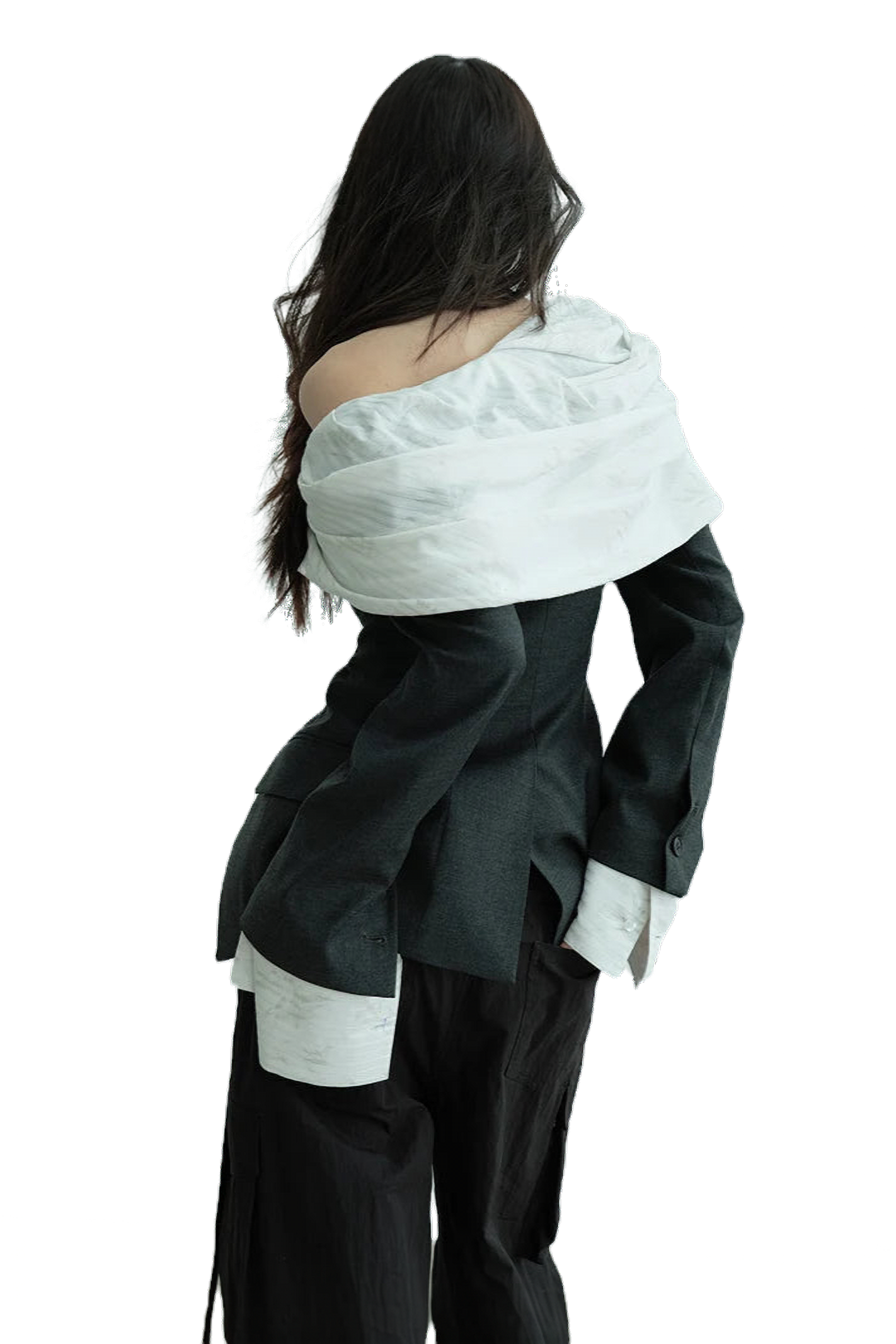 Marigold Shadows Opkuto Open Shoulder Blazer