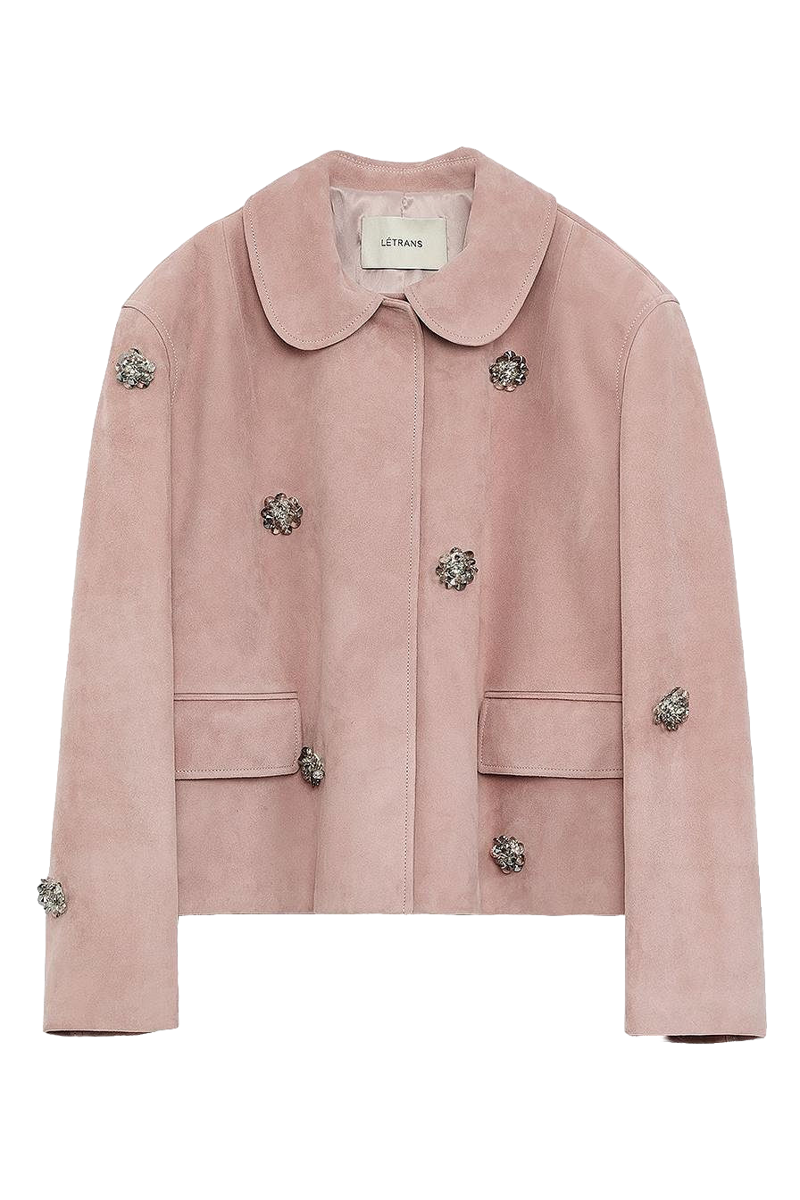 Firelady Fur "Velour" Short Genuine Leather Jacket With Beading
