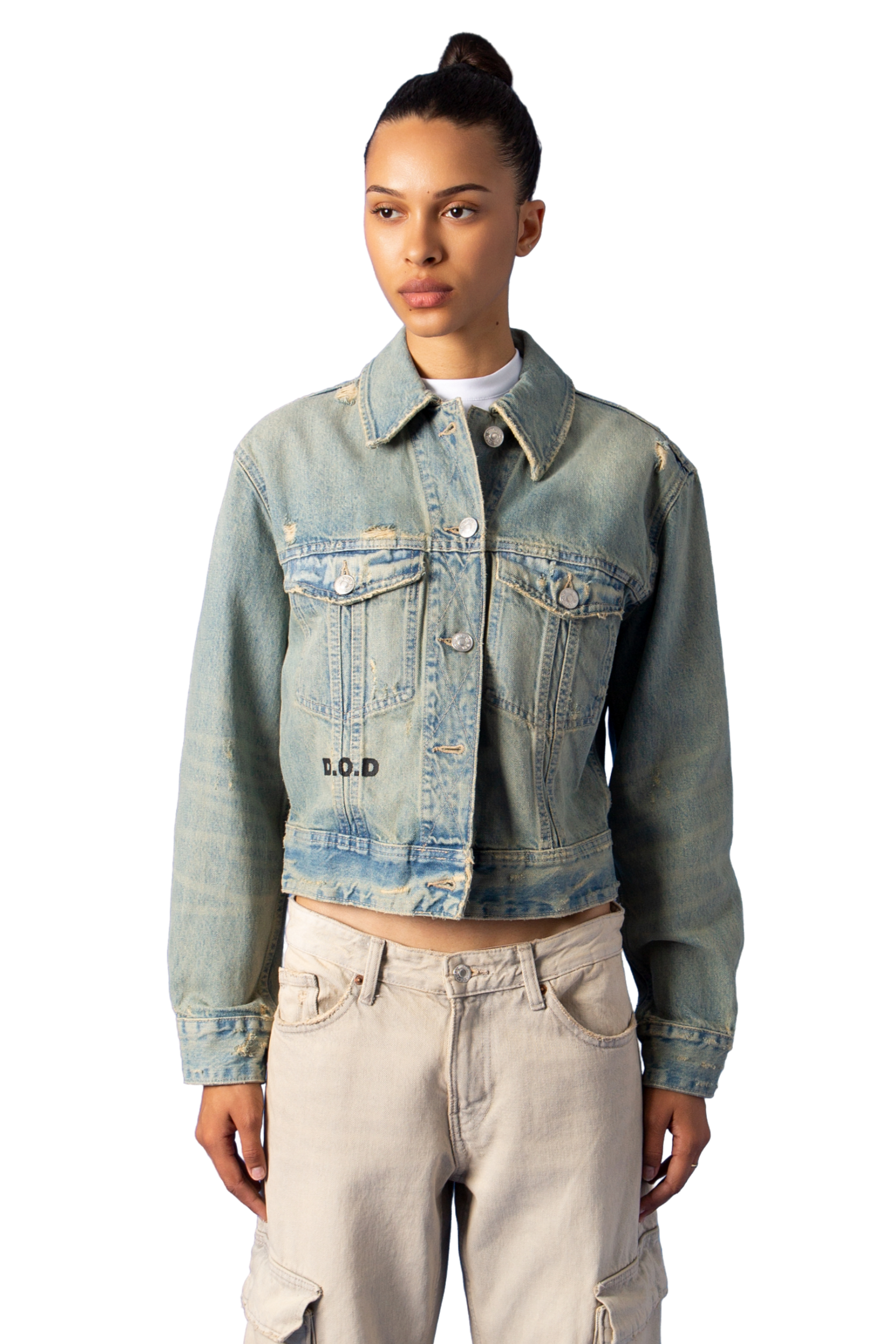 Dream of Desire "DESERVE" Denim Crop Jacket