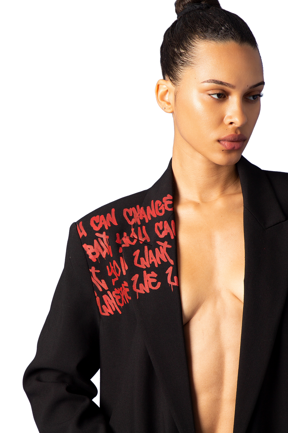 Thumbnail: Dream of Desire Oversized Black Graffiti Blazer in Small