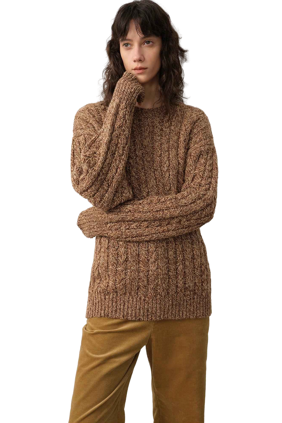 Thumbnail: Firelady Fur "Thousand Islands Forest Club" Cable-Knit Wool-Blend Sweater