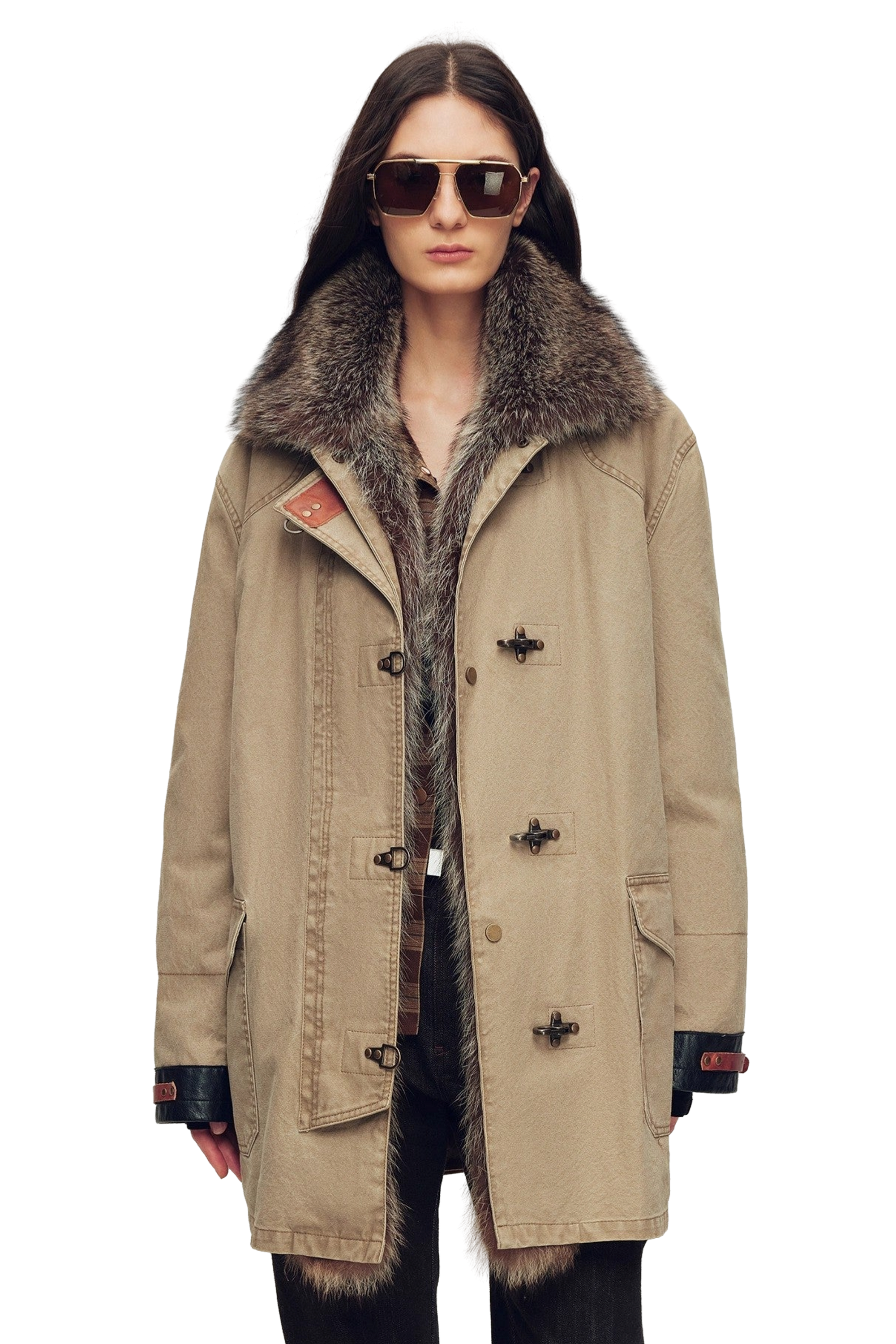 Firelady “Winter Street Lights” Parka With Real American Raccoon Fur Collar