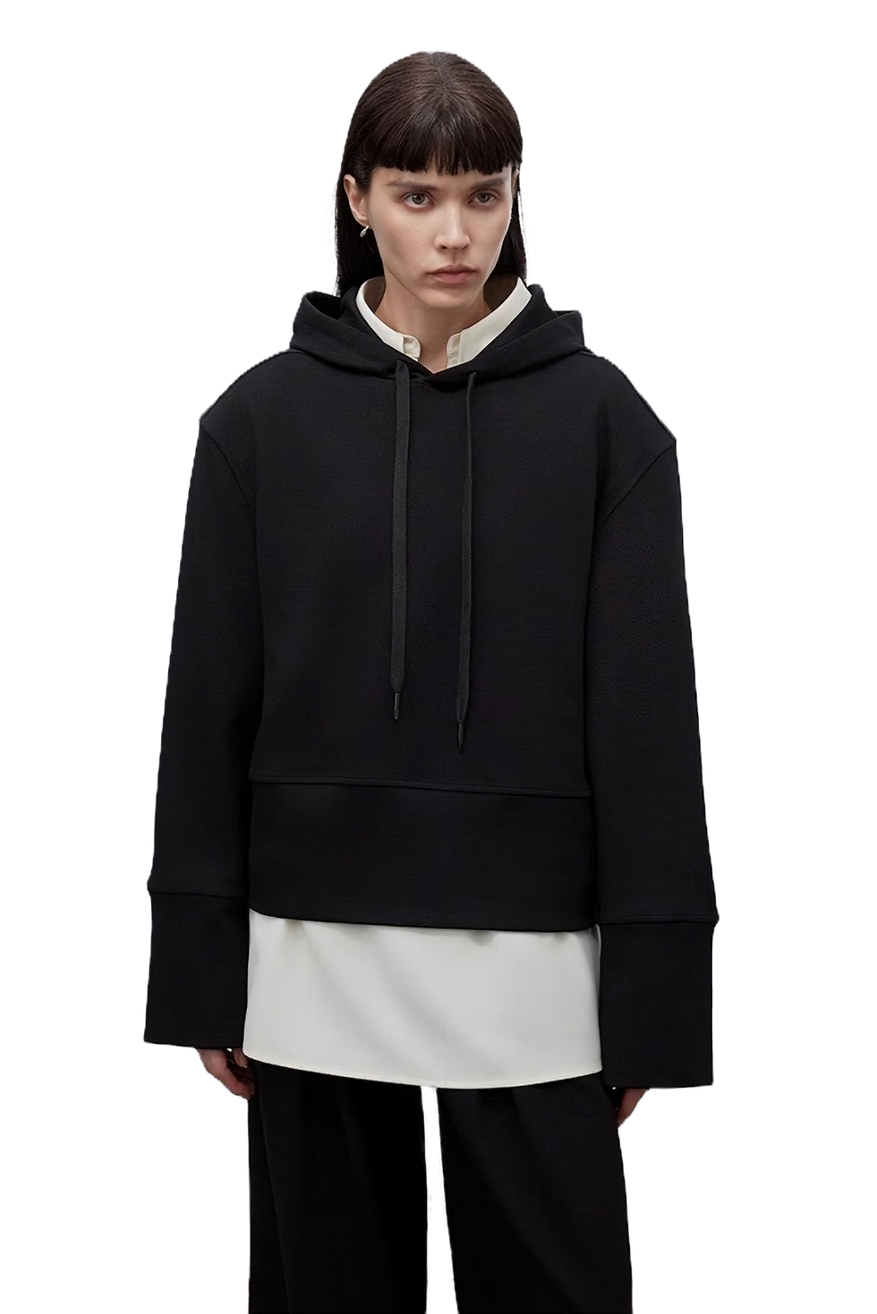 Thumbnail: Firelady Fur "Time Travel" Crop Hooded Sweatshirt and Sweatpants Sport Set Black