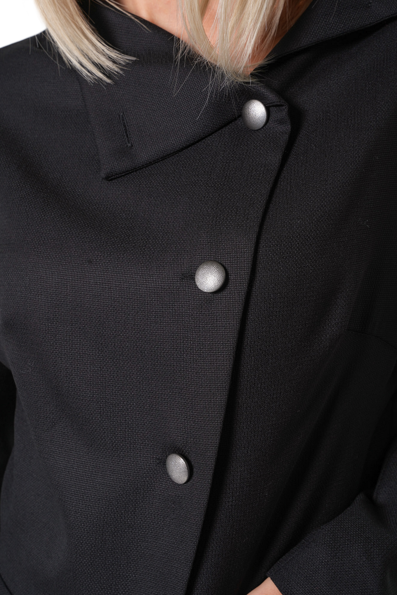 Metamorphoza 100% Wool Asymmetric Long Coat with Statement Pockets