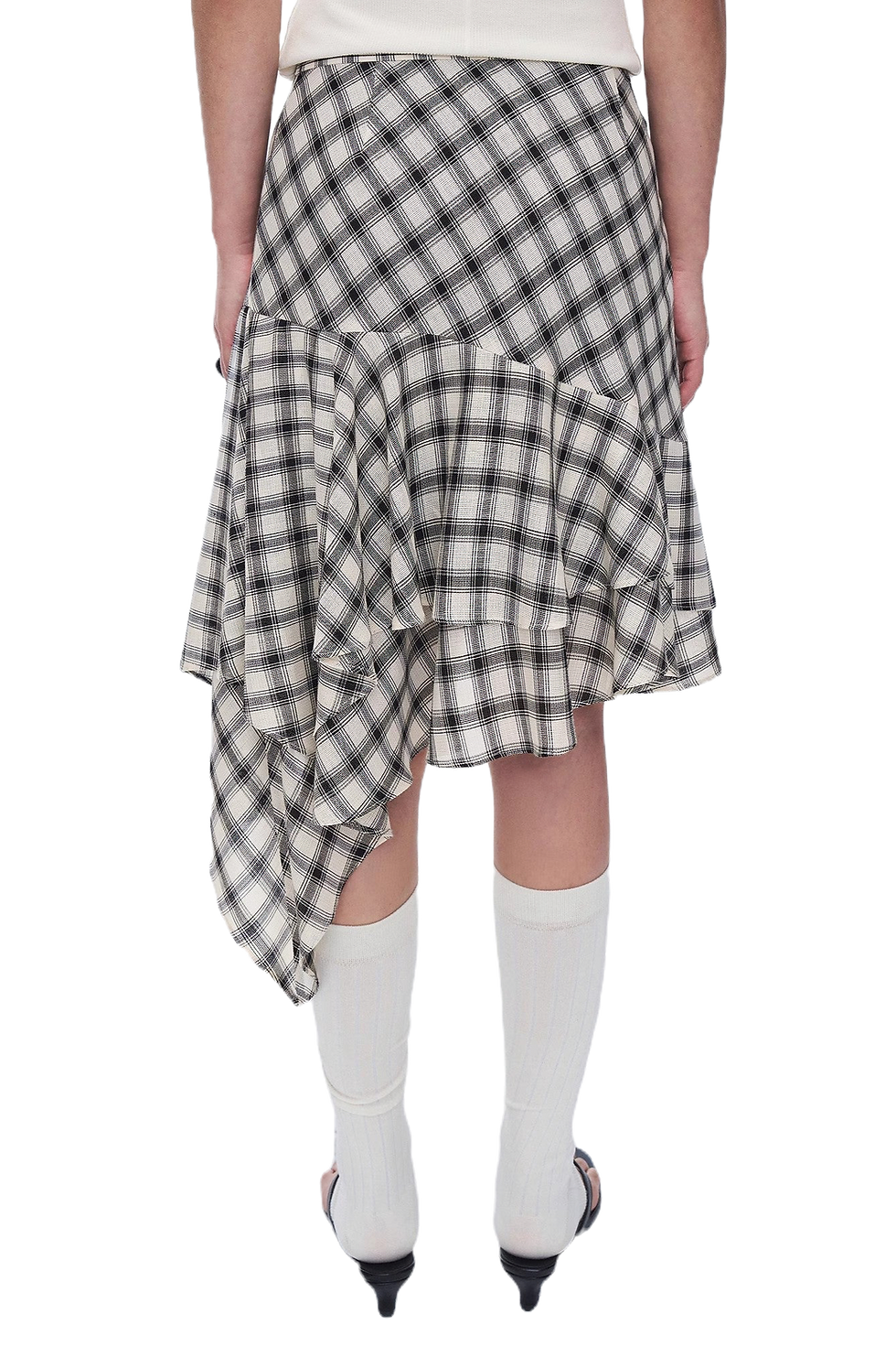 Thumbnail: Firelady Fur Clothing "Full-Level Ballet" Plaid Irregular A-Line Skirt
