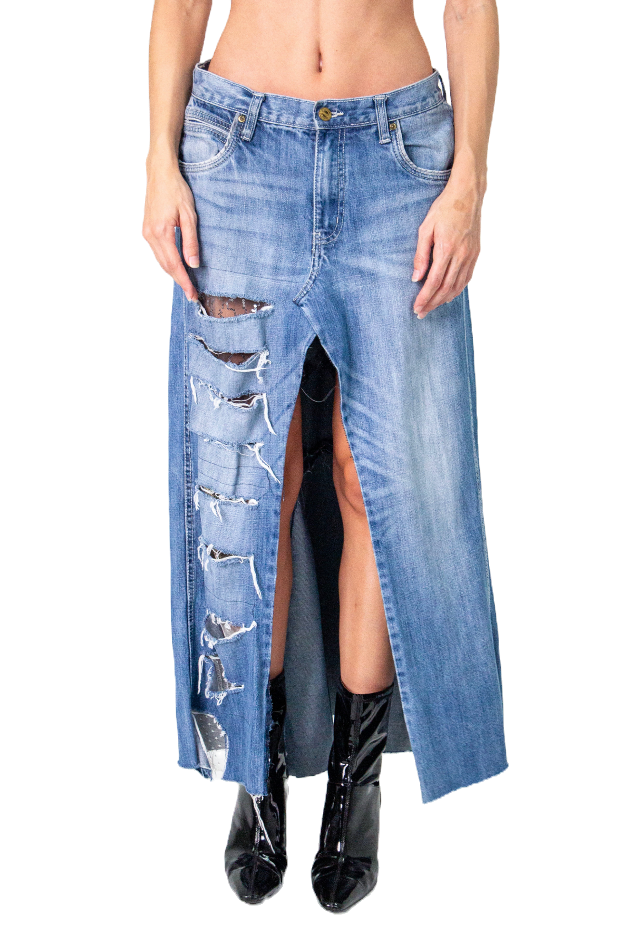 VLACKBOOK Denim Long Skirt