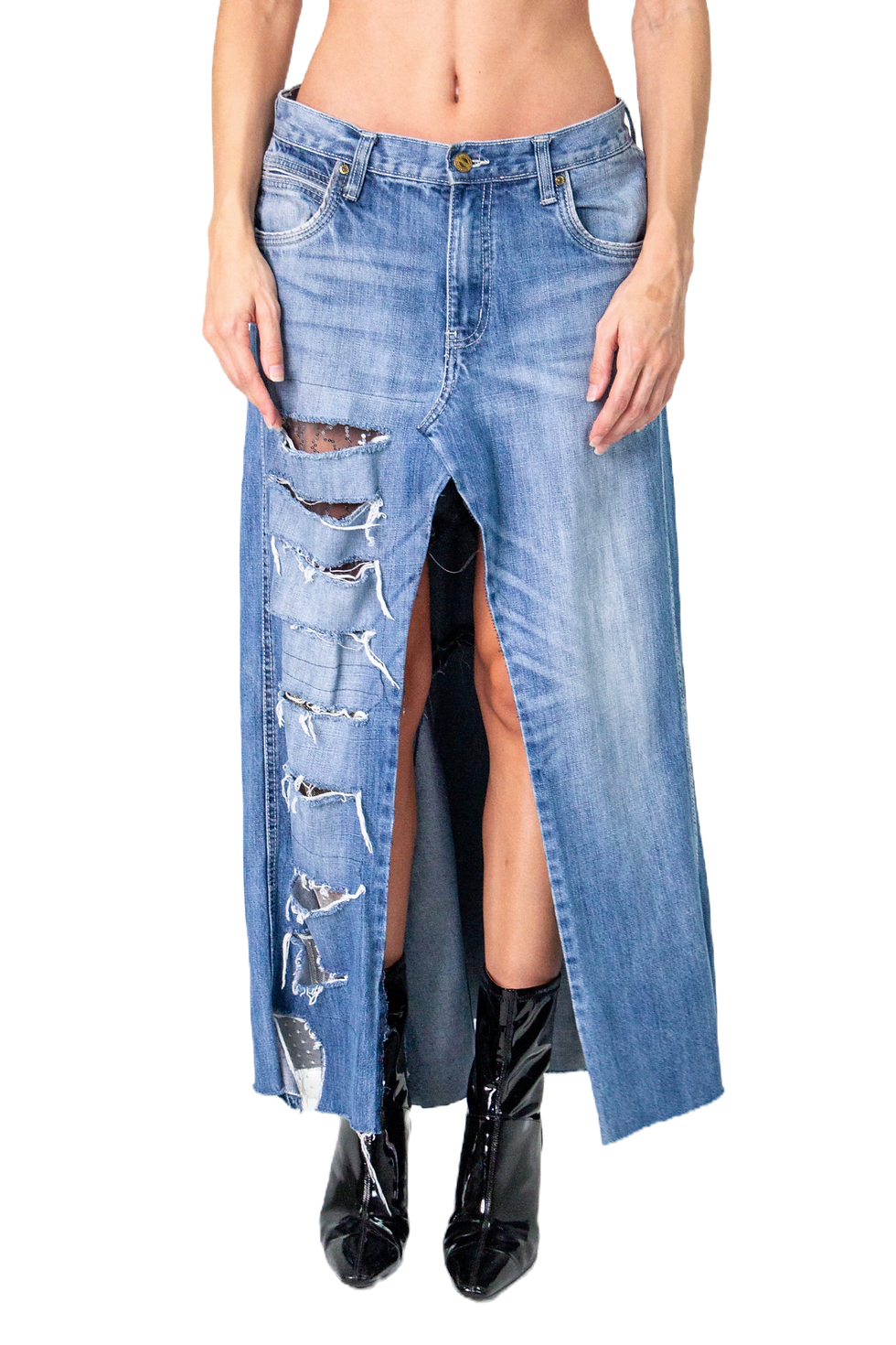 VLACKBOOK Denim Long Skirt