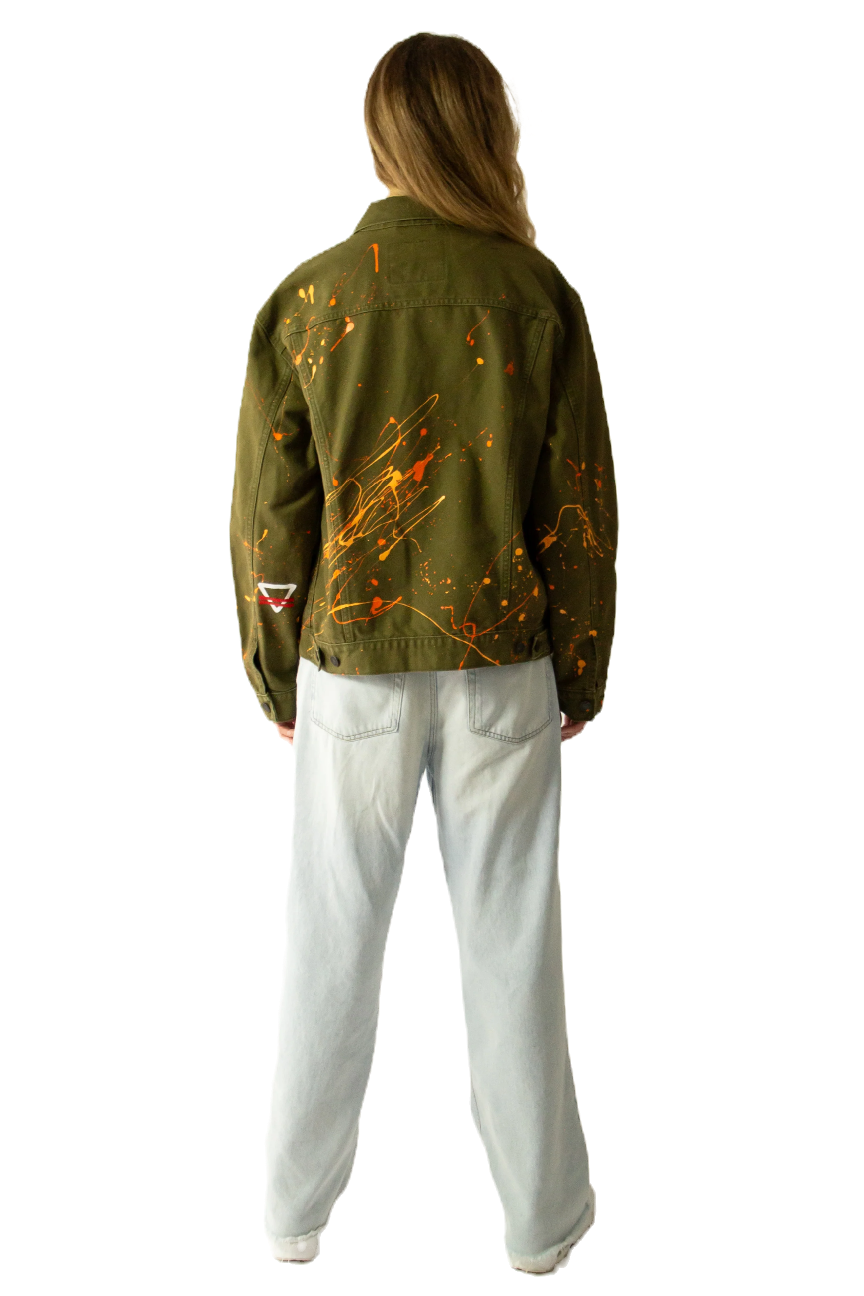 Dream of Desire Hand-Painted Green Utility Jacket in Small
