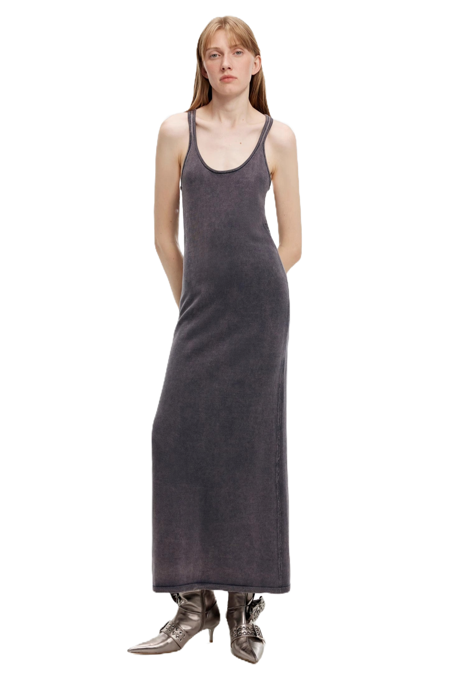 Firelady Fur "Cool Girl Recipe" Exclusive Distressed Washed Tank Maxi Dress