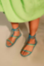 Mangara Atelier Handcrafted Leather Lace-Up Sandals With Natural Raffia Insole