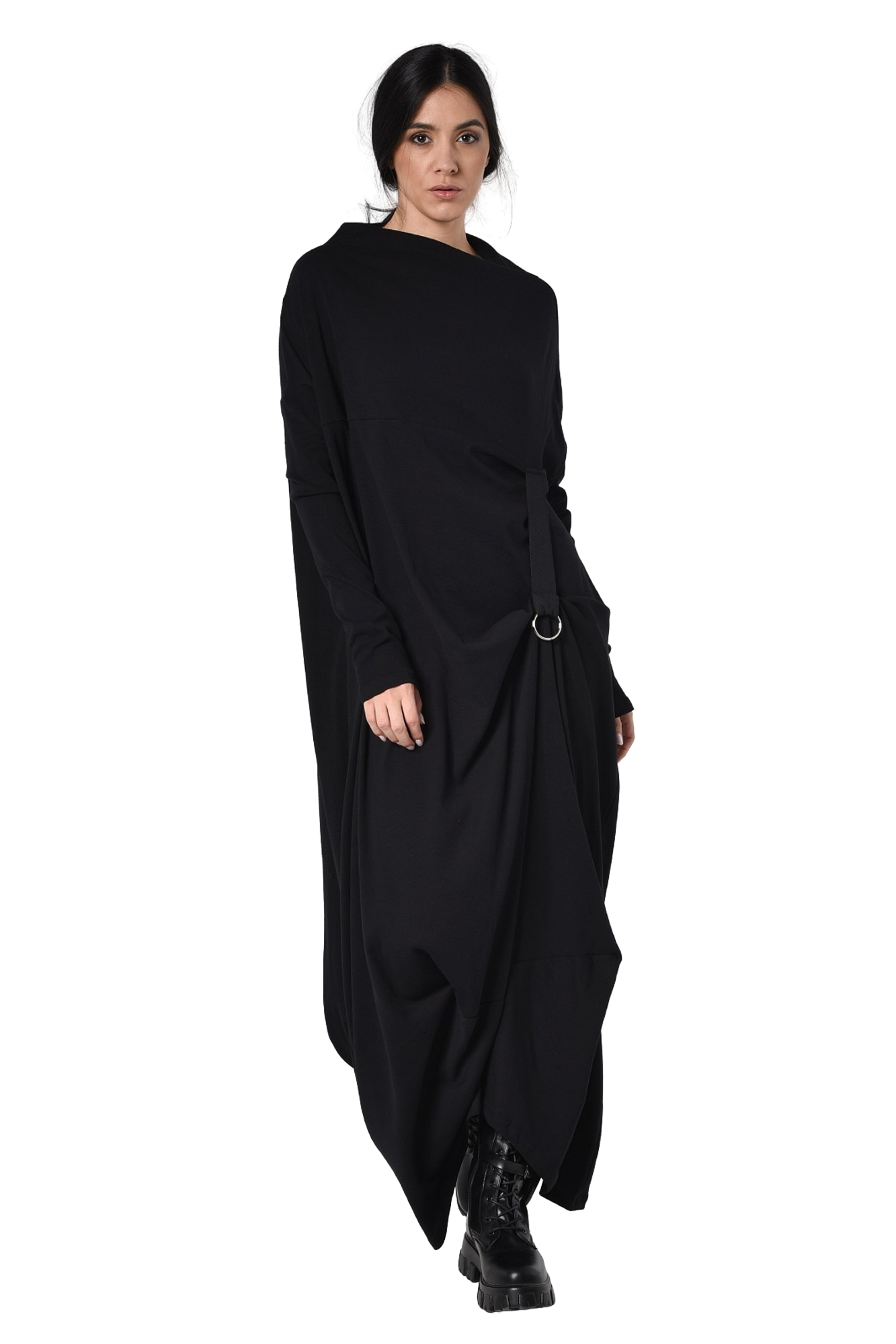 Metamorphoza Long Sleeve Maxi Dress with Avant Garde Accent