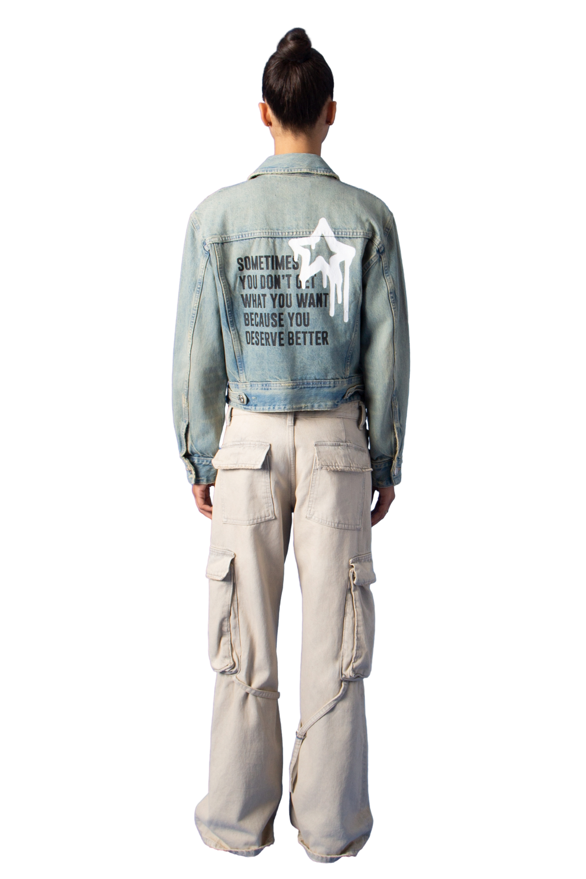 Dream of Desire "DESERVE" Denim Crop Jacket