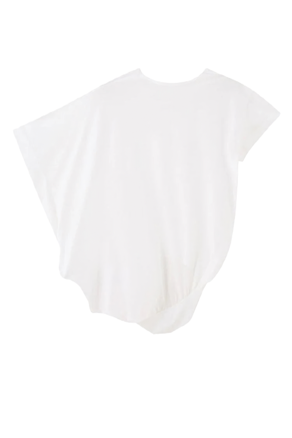 Thumbnail: Marigold Shadows Draped Asymmetric Cotton Blouse - White