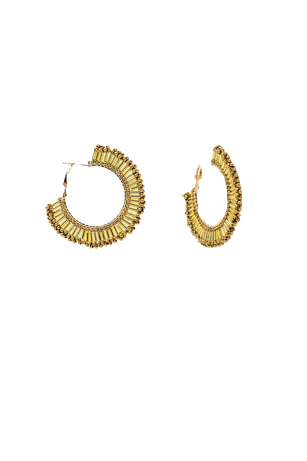Thumbnail: Q2 Gold Beaded Hoop Earrings