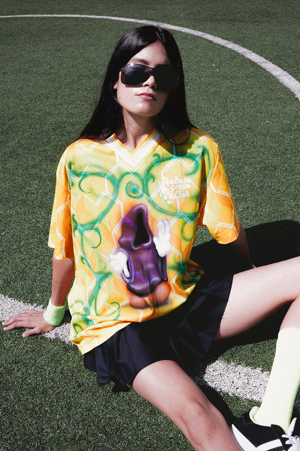 VLACKBOOK Airbrush Vintage Soccer Jersey in Yellow