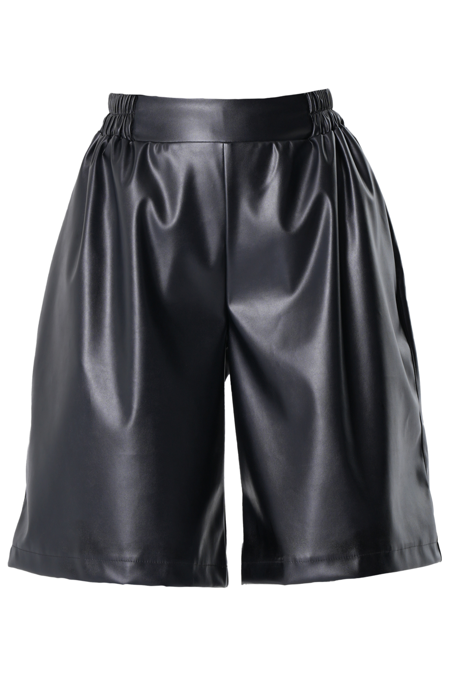 Metamorphoza Vegan Leather Bermuda Shorts In Black