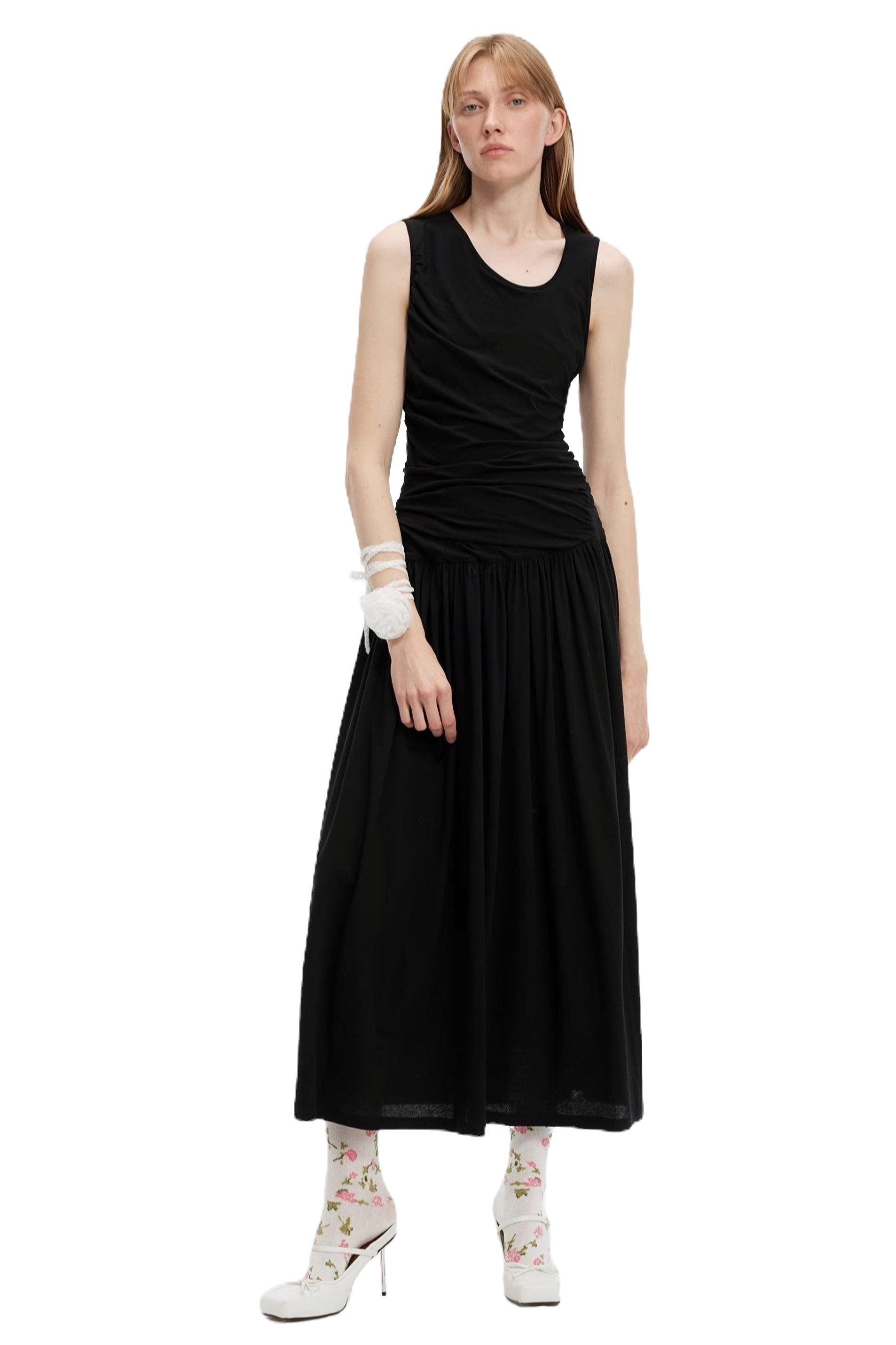 Firelady Fur "Casual Commuting" Mercerized Cotton Drop Waist Maxi Dress