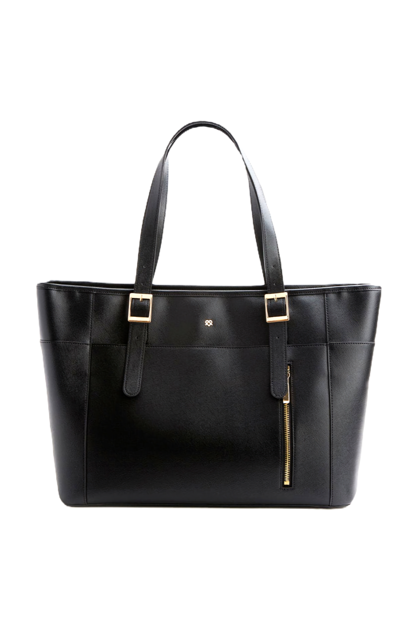 GUNAS NEW YORK Miley Vegan Leather Work Tote Bag - Black