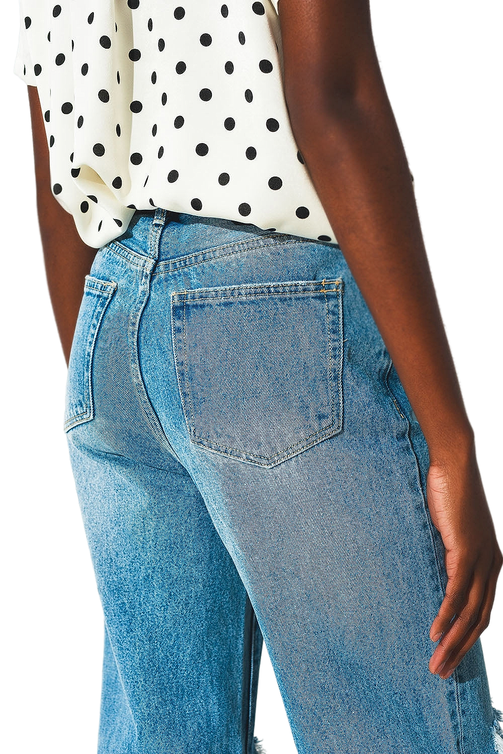 Thumbnail: Q2 Straight Jean in Medium Wash With Rip and Split Hem