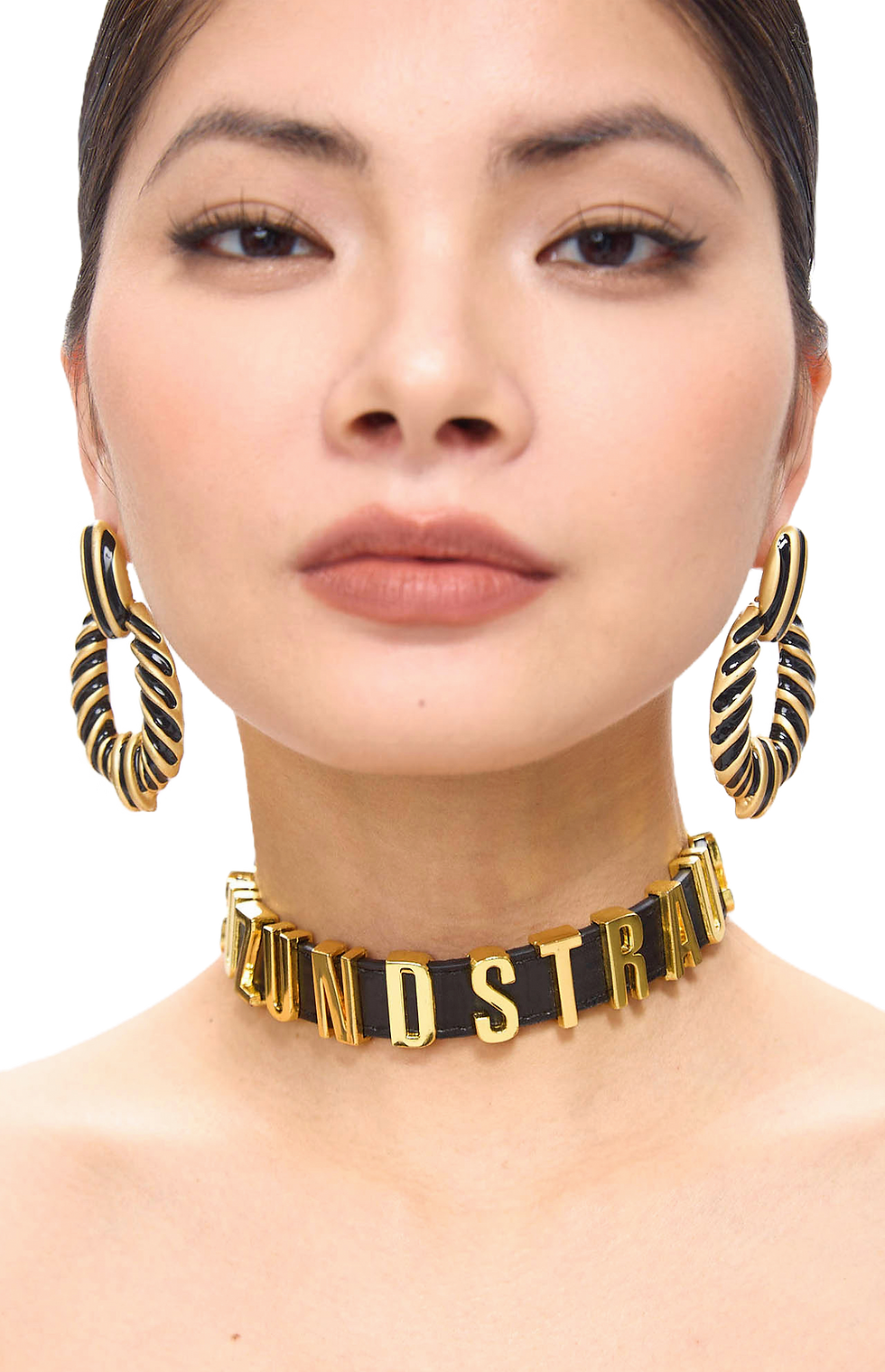 GUZUNDSTRAUS Ore Vintage Golden Black Hoop Earrings