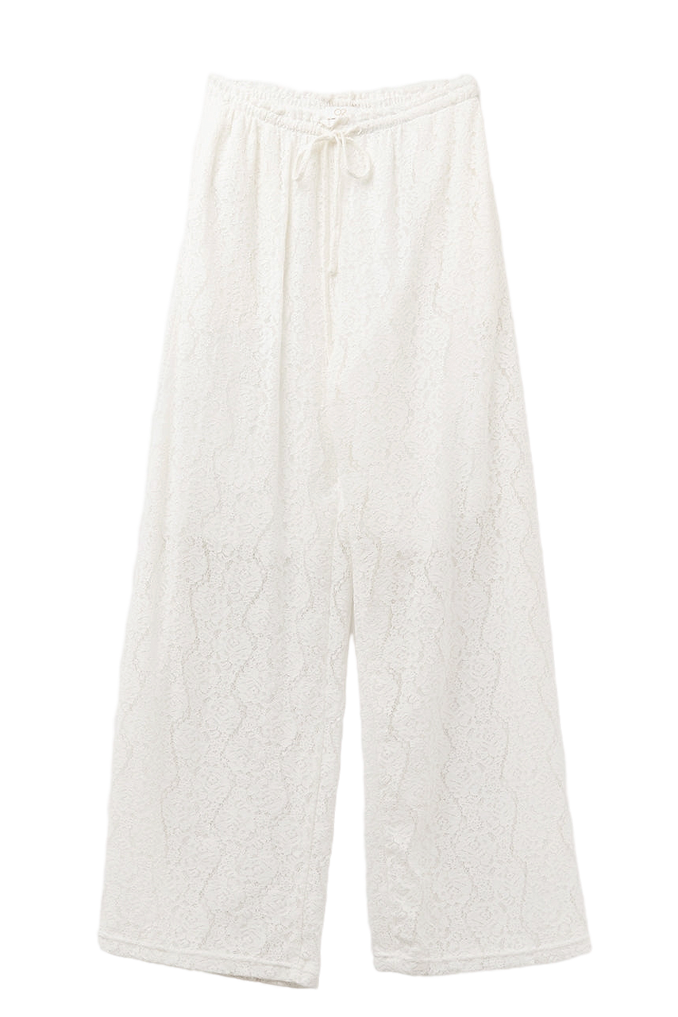 Thumbnail: Q2 Wide-Legged Lace Pants With Elastic Waistband