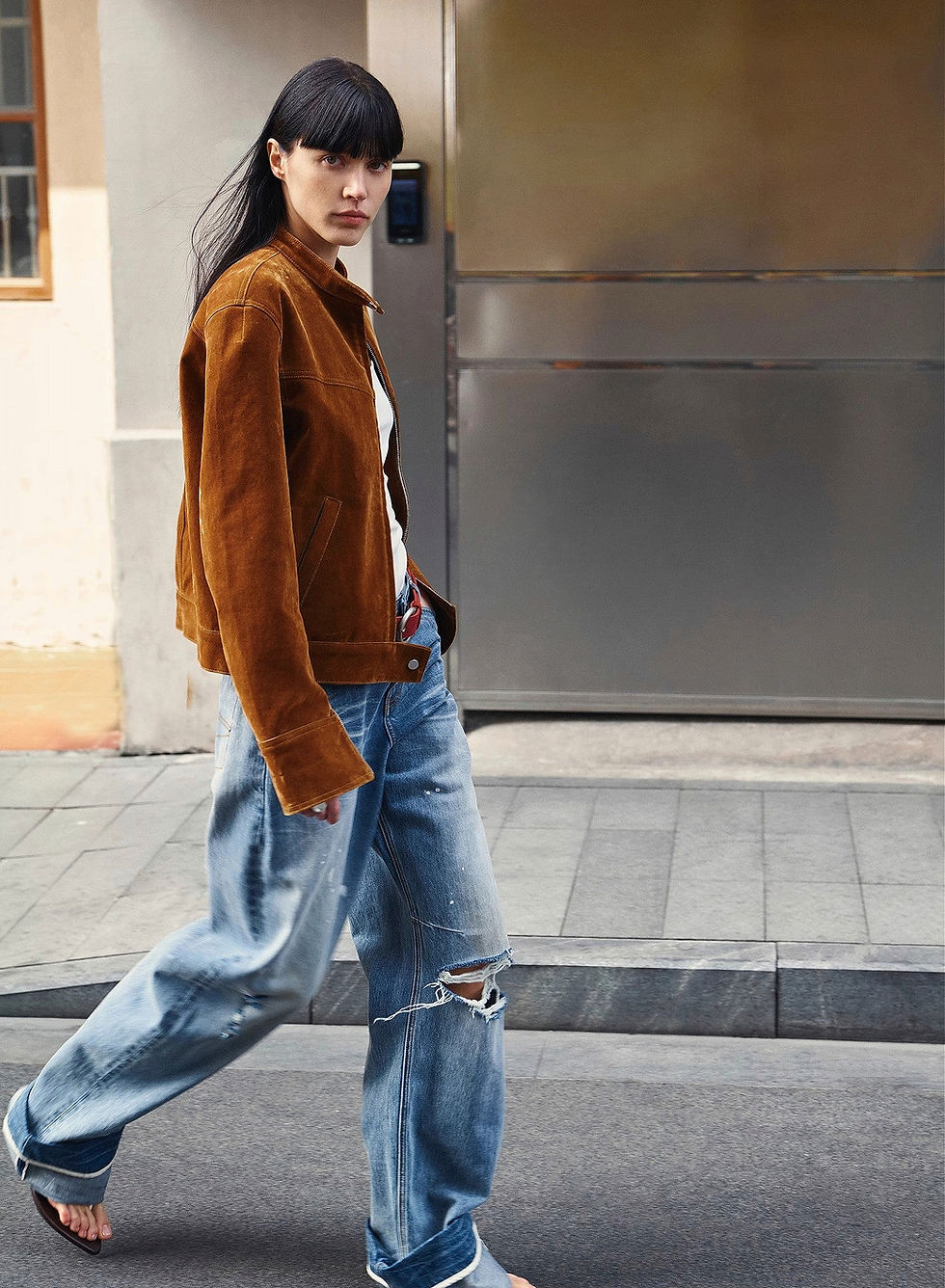 Thumbnail: Firelady Fur "Refreshing West Coast" Straight-Cut Jeans With Ink Detailing