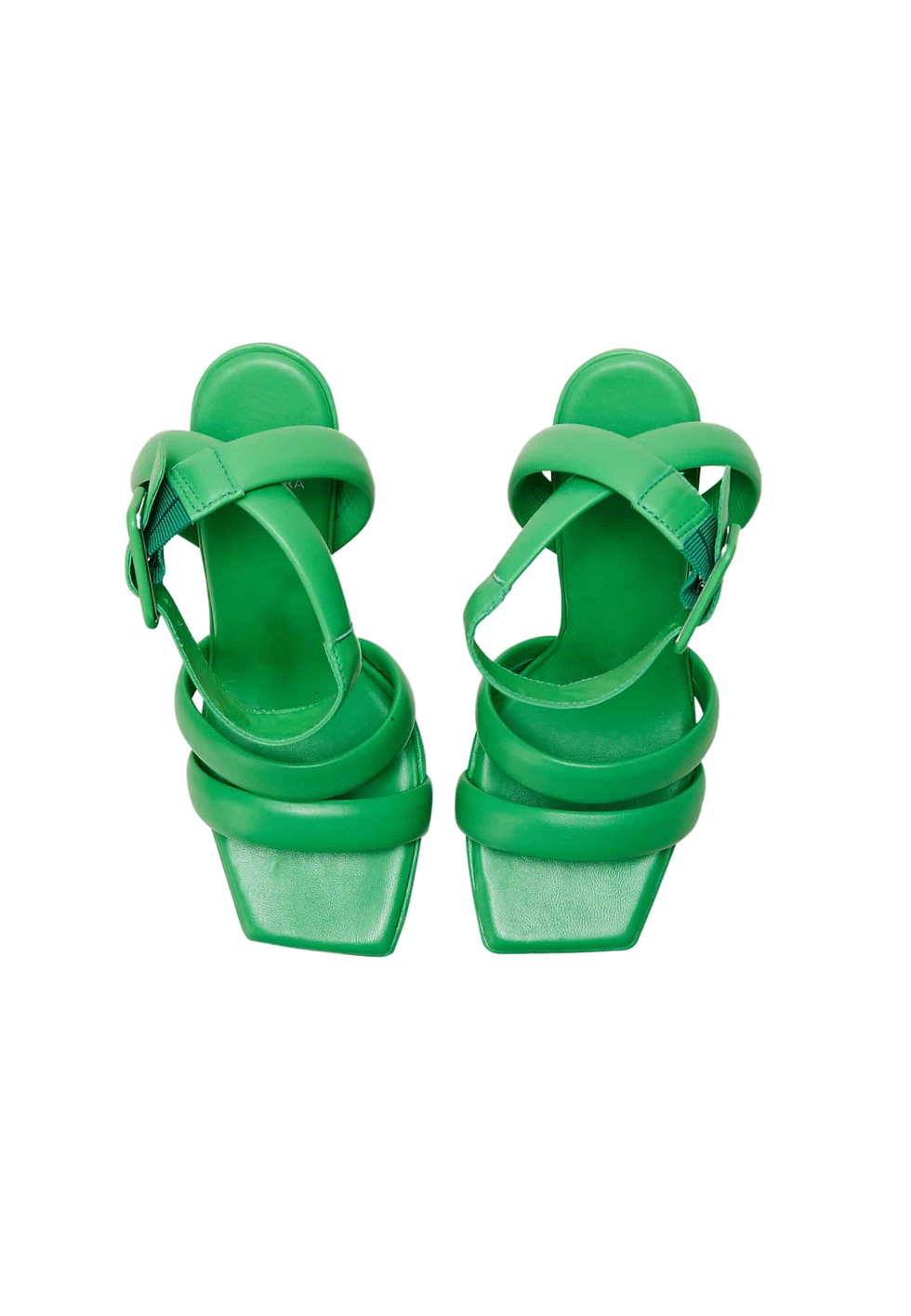 Thumbnail: Mangara Atelier Uvaia Calf Leather Sculpted Heel Sandals With Ankle Strap
