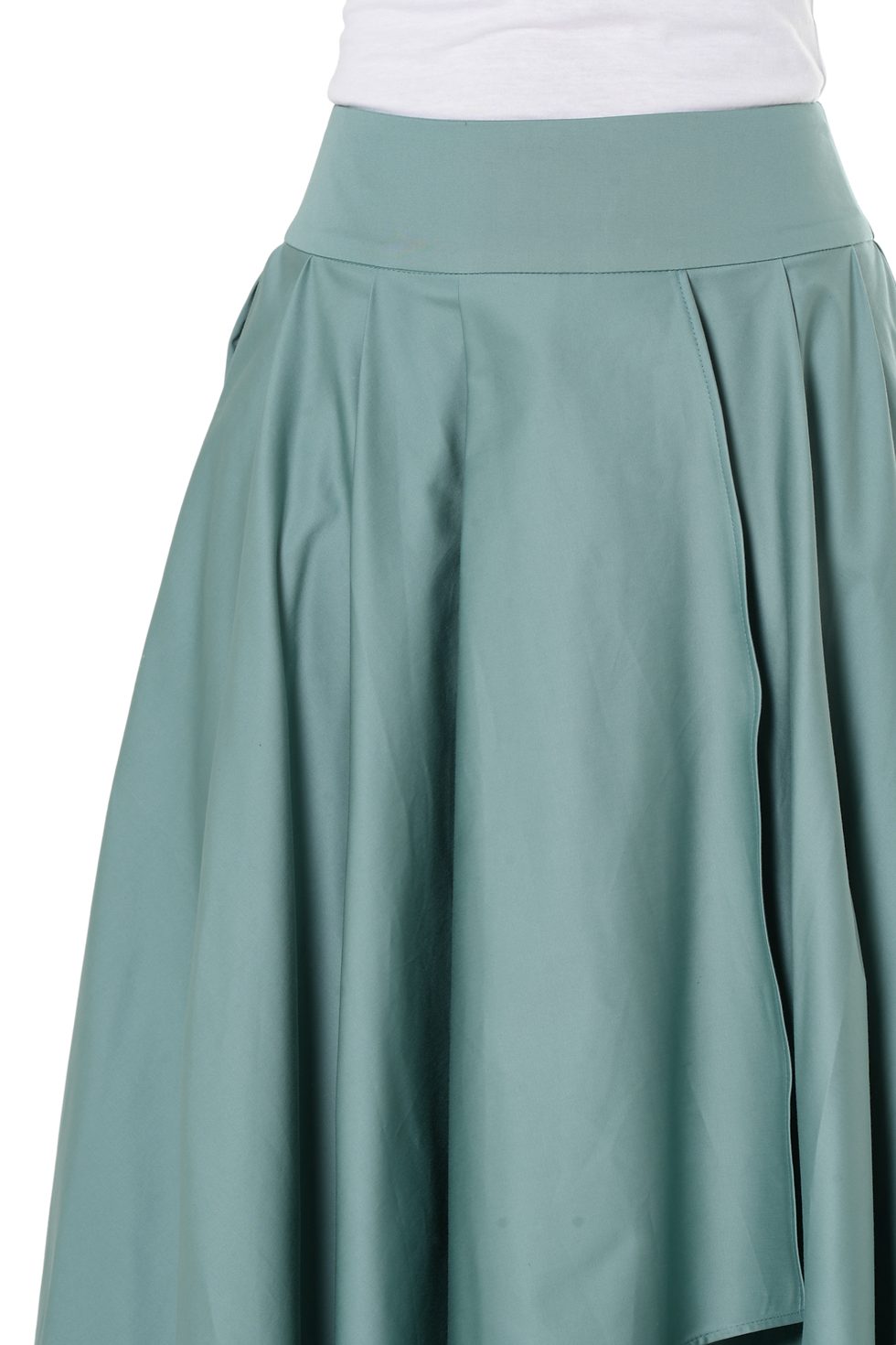Thumbnail: Metamorphoza Maxi Draped Skirt in Beige/Mint