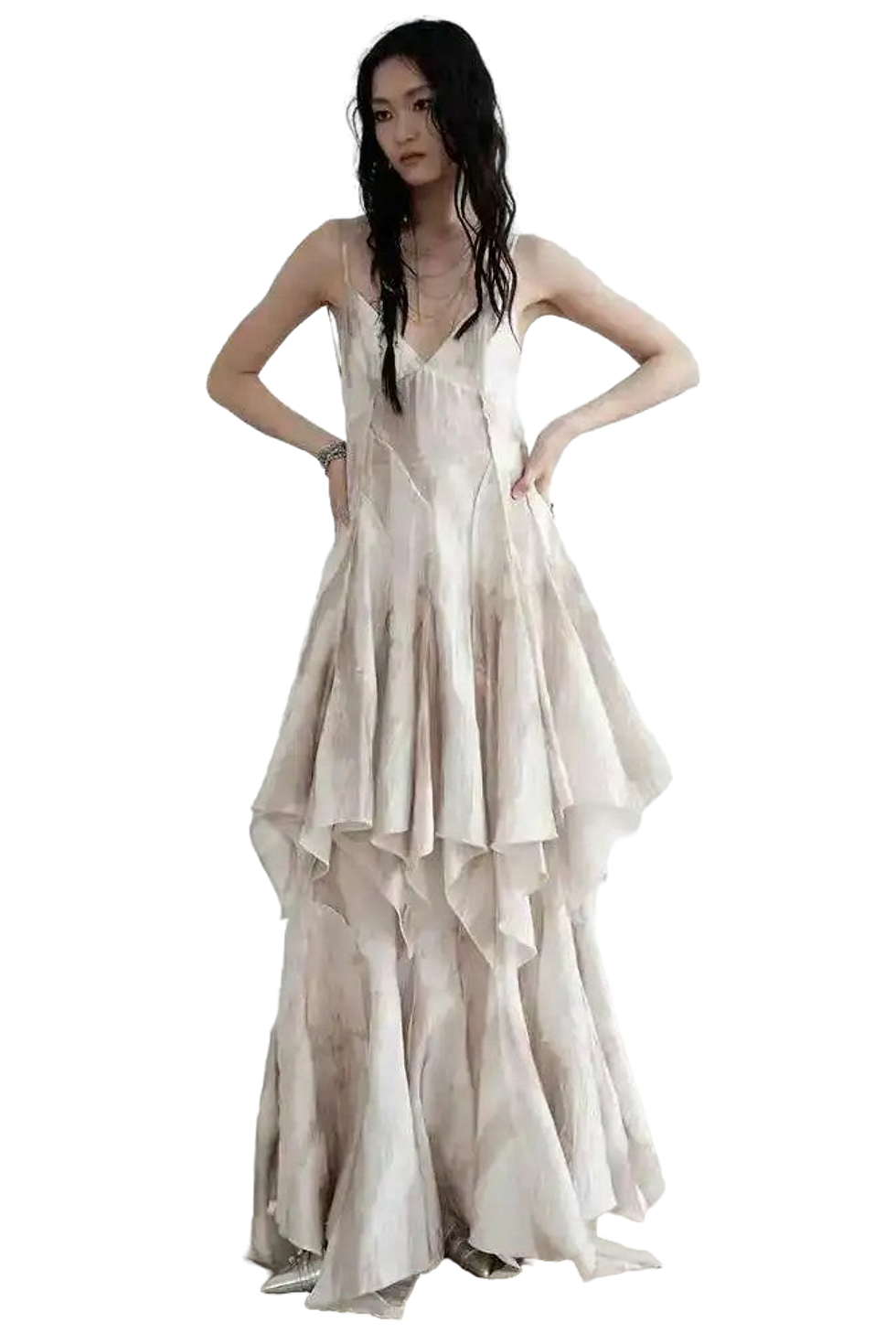 Thumbnail: Marigold Shadows Mericott Ruffle Dress and Maxi Skirt Set