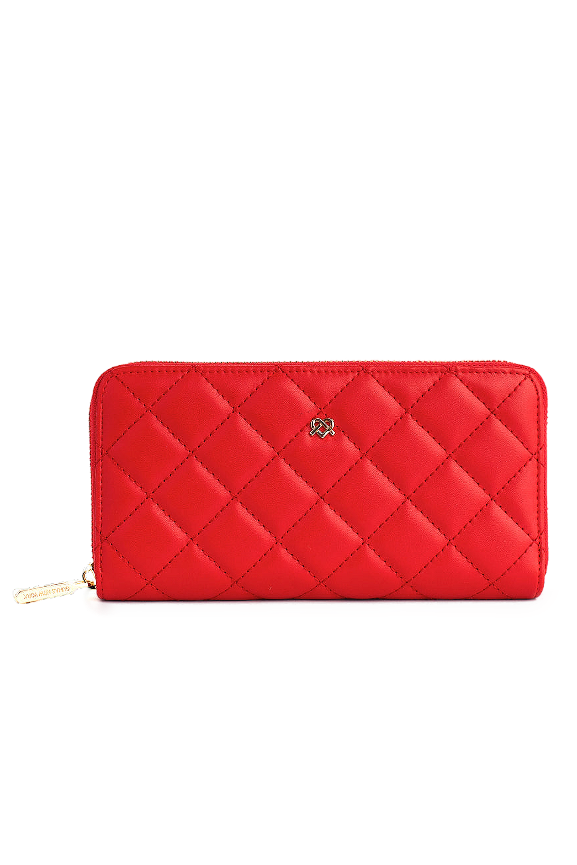 GUNAS NEW YORK Uptown Quilted - Red Zipper Wallet