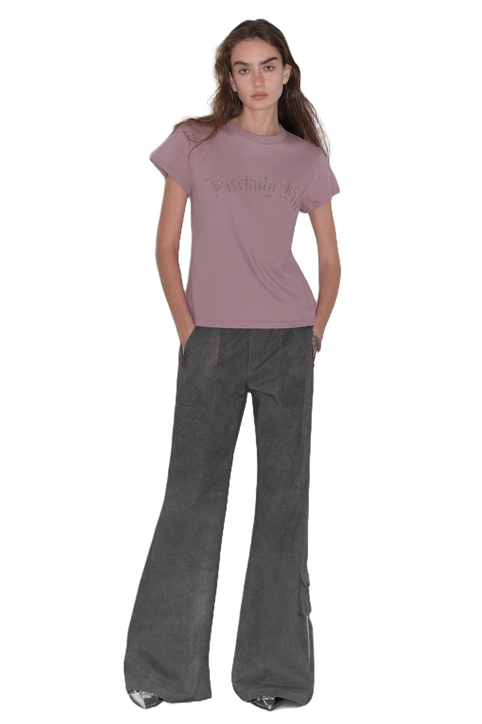 Thumbnail: Firelady Fur "May Time" 3D Long-Staple Cotton Rhinestone T-Shirt