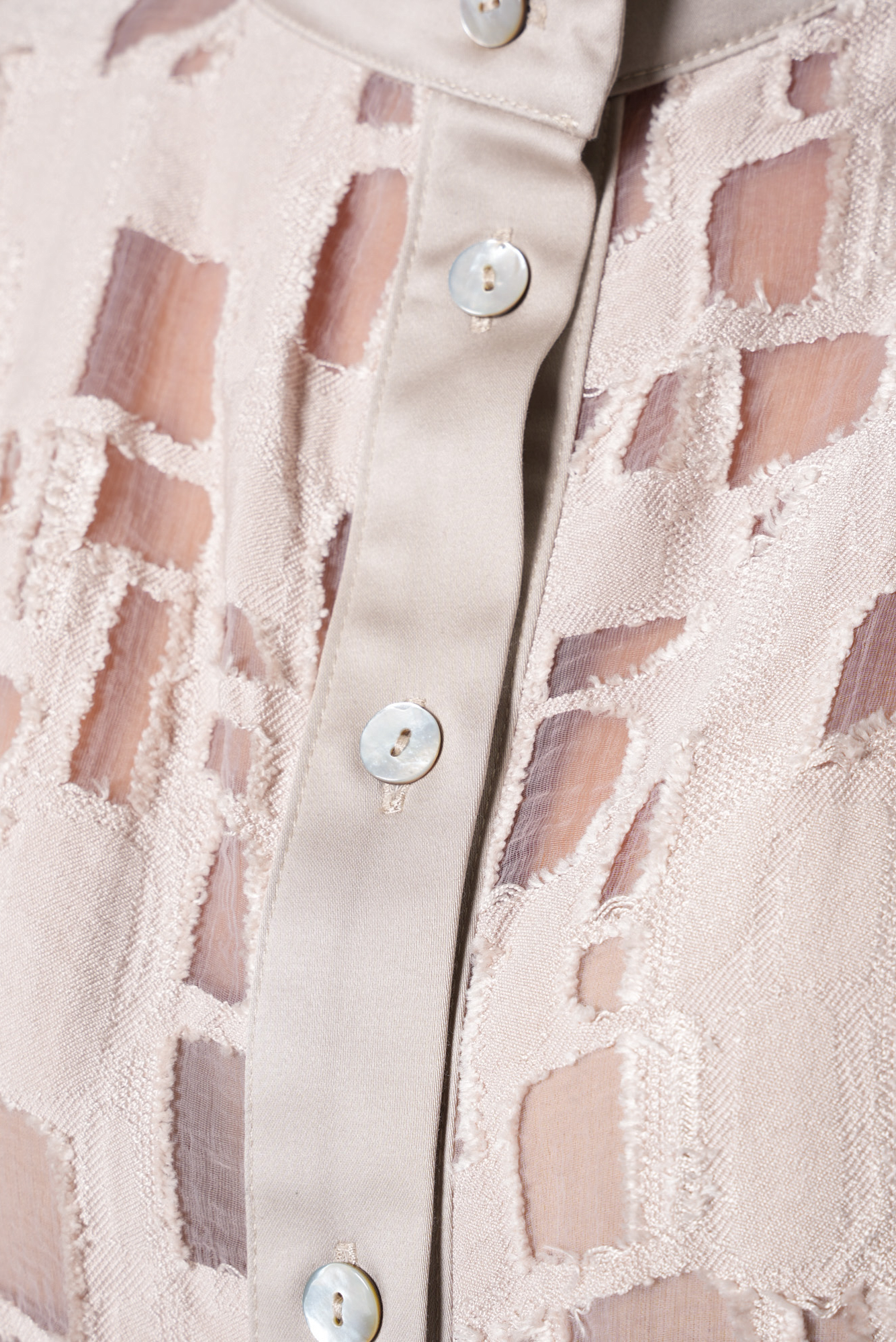 Metamorphoza Textured Sheer Shirt with Statement Collar