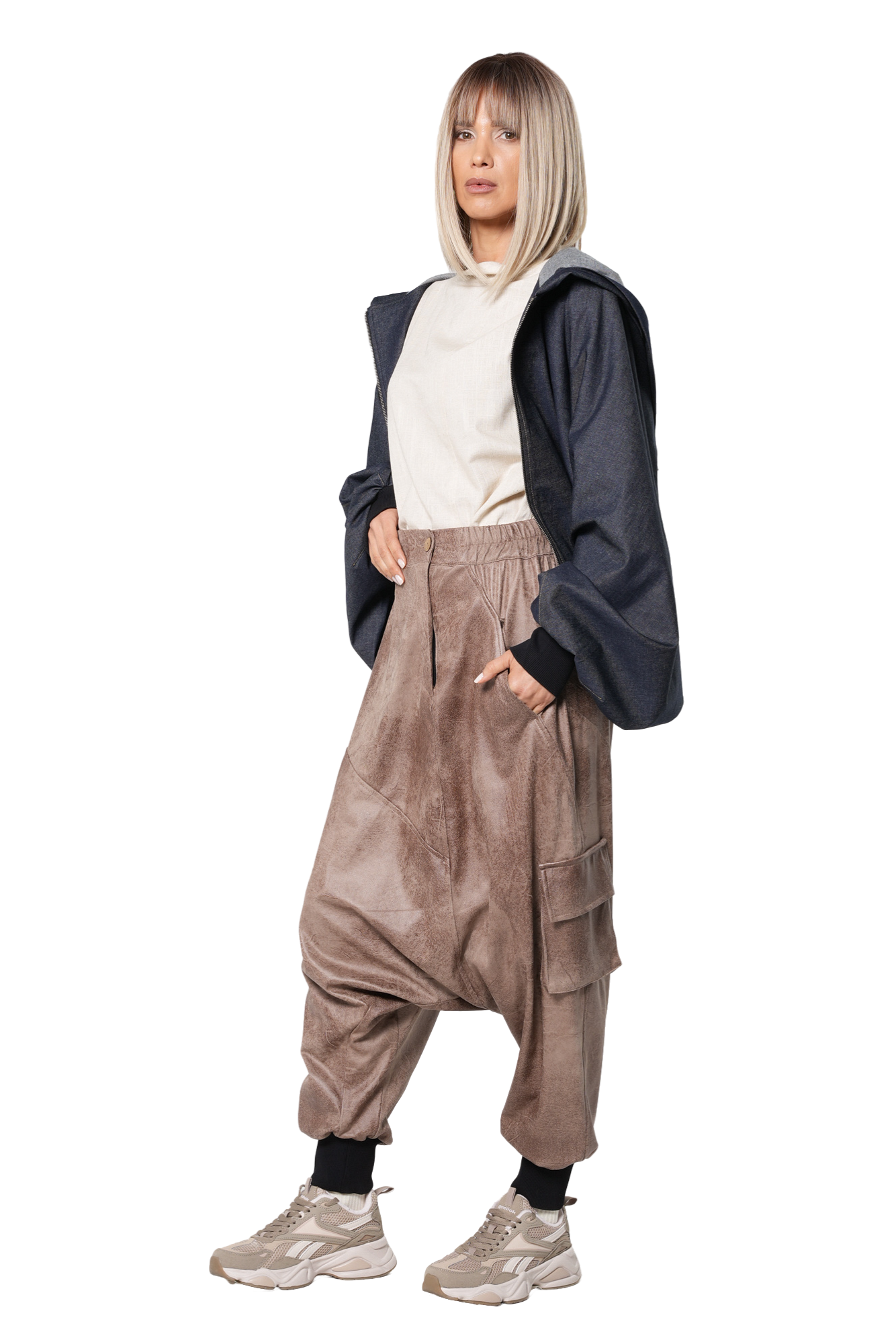 Metamorphoza Extravagant Denim Jacket With Voluminous Sleeves