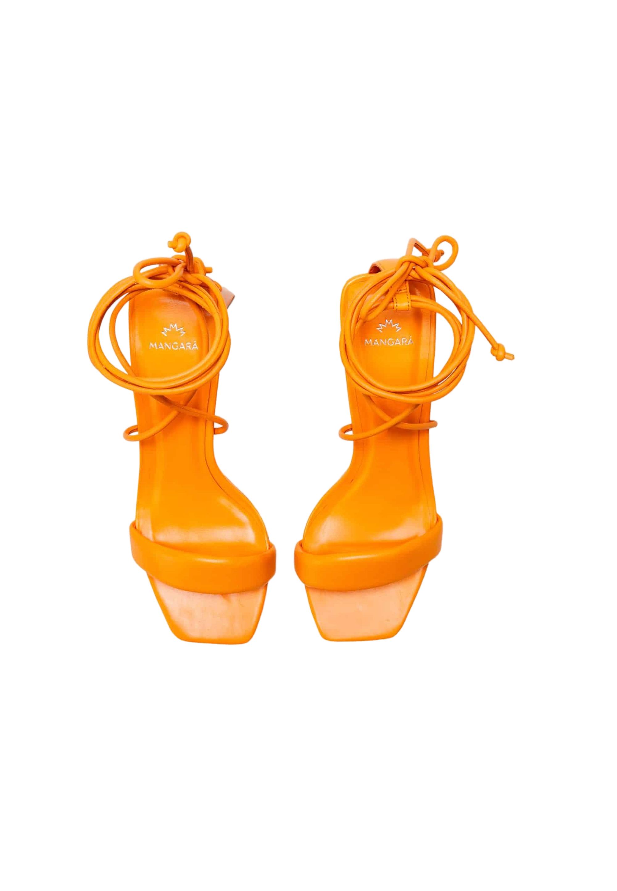 Mangara Atelier Caúna Strappy Calf Leather Wrap Sandals with Block Heel