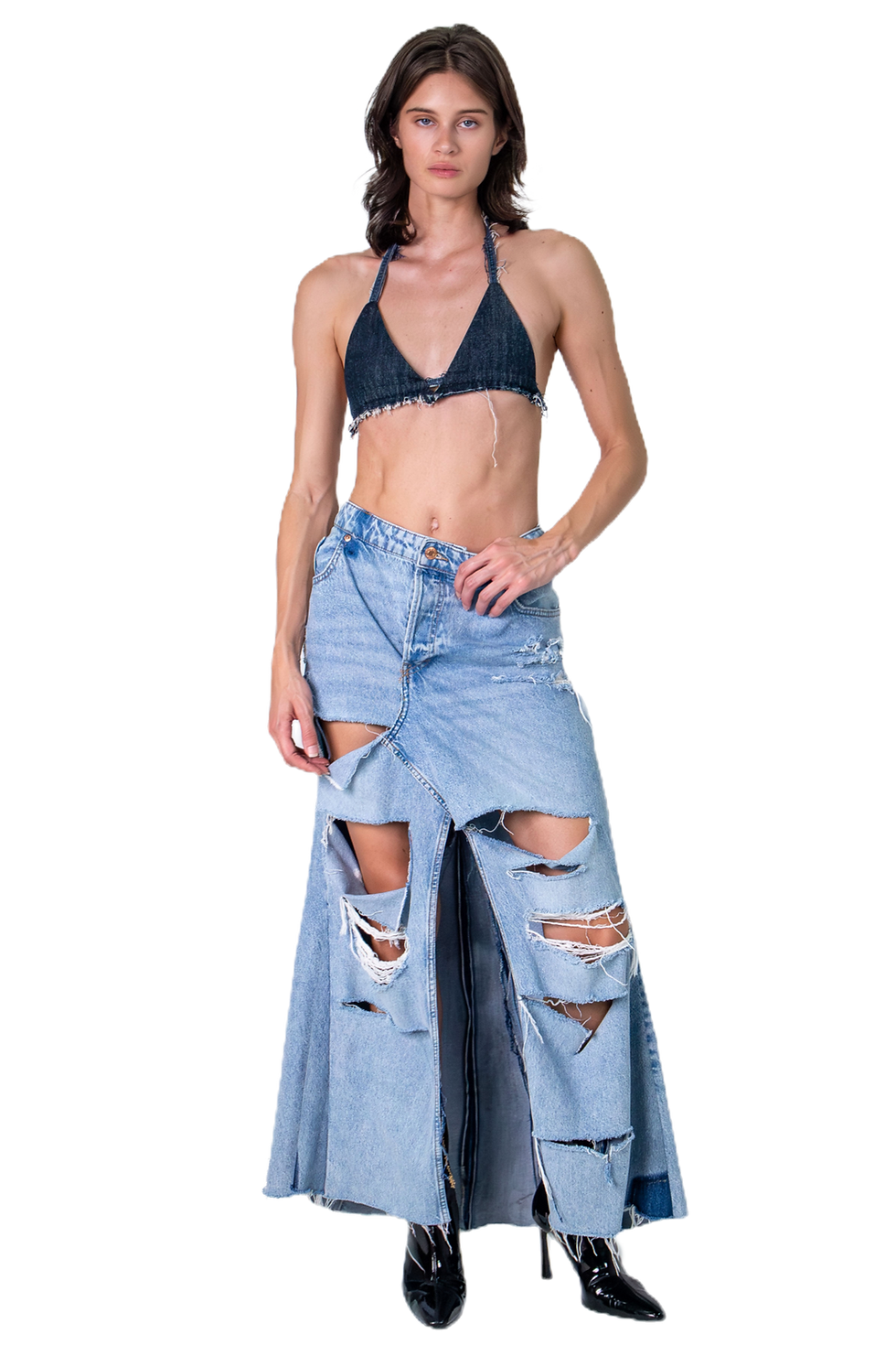 VLACKBOOK Denim Bikini Top