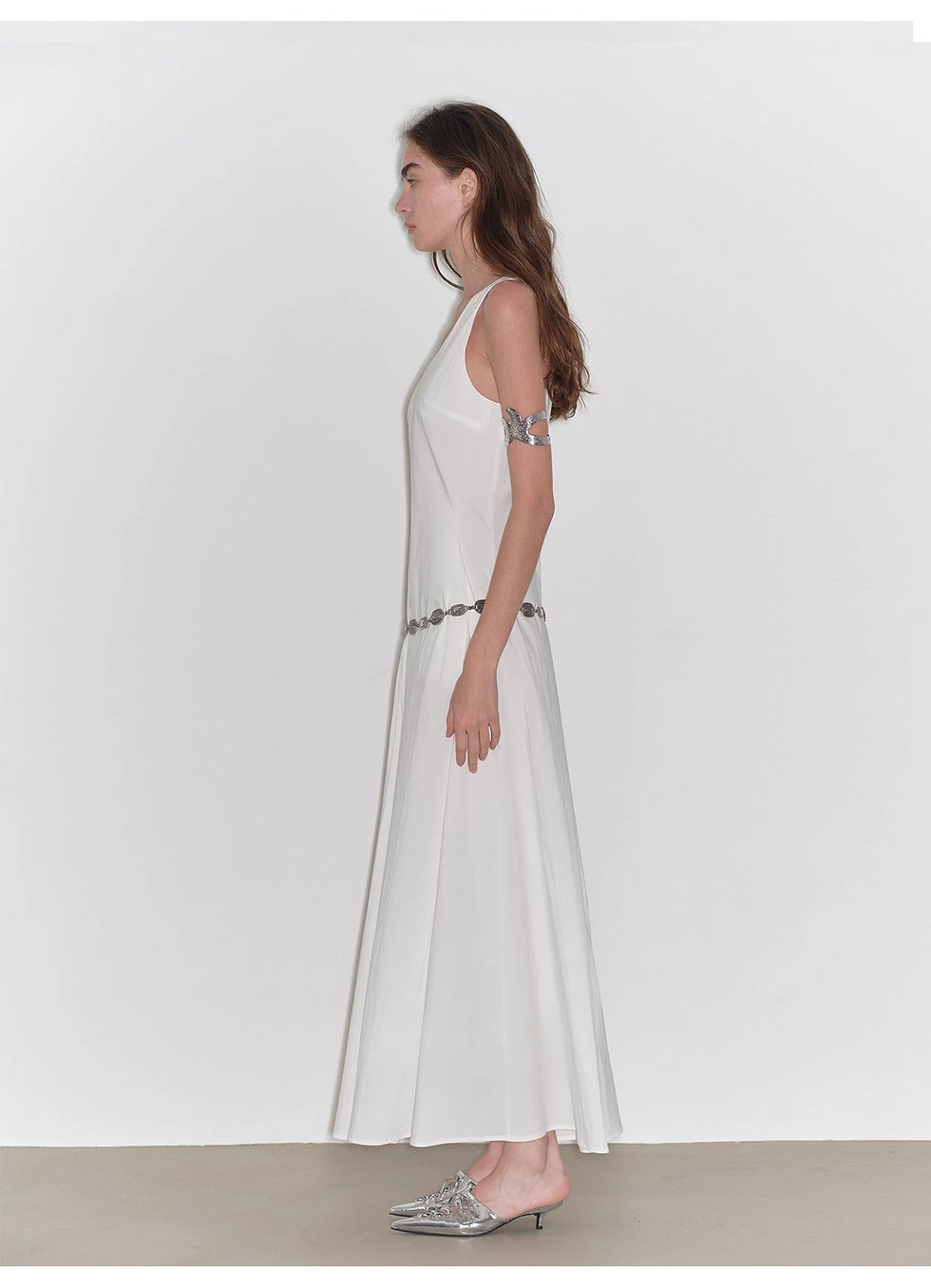 Thumbnail: "Lake Bled" Simple and Slim Texture U-Neck A-Line Slim Fit Vest Dress