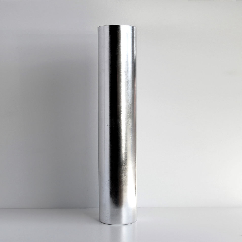 GILT 20" Silver Gilded Cylinder Vase