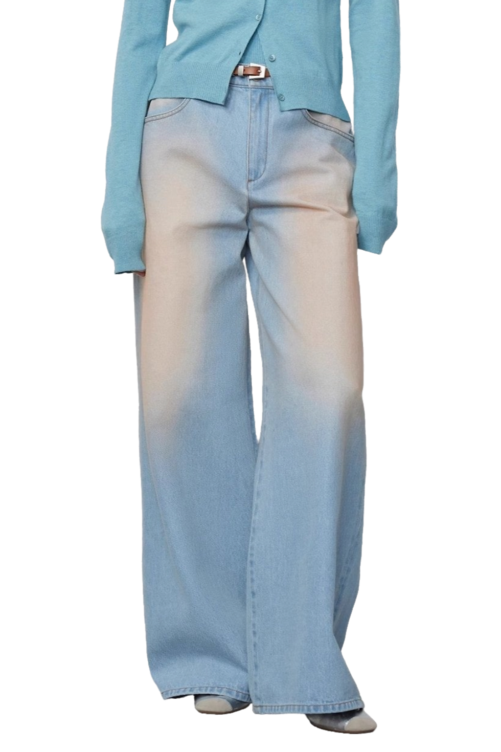 Firelady Fur "Wantful Fantasy" Spray Colored Wide Leg Jeans