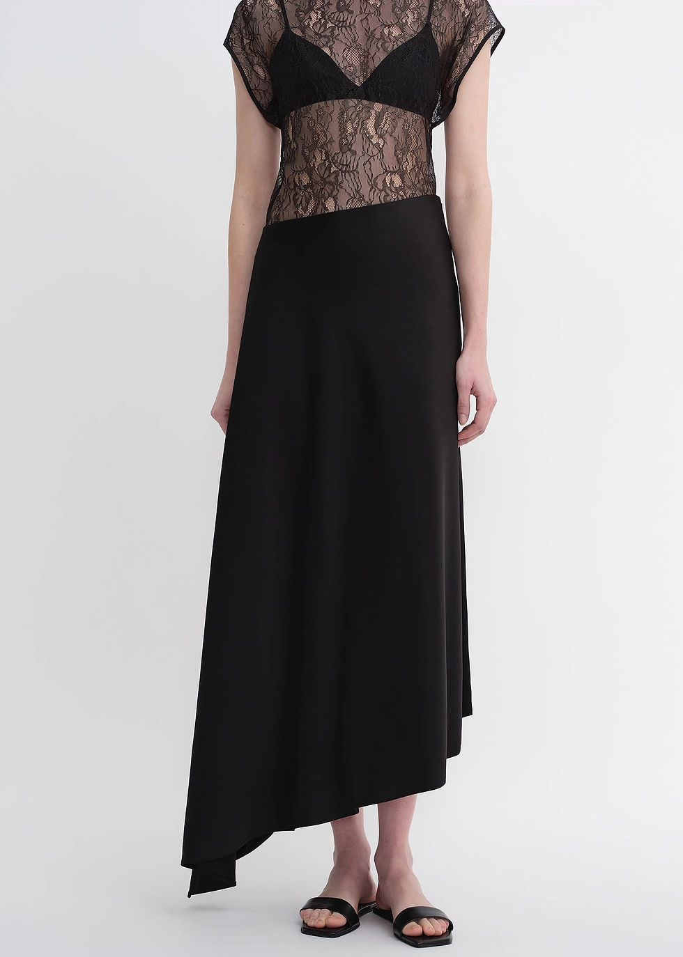 Firelady Fur Acetate Asymmetric Fishtail Skirt