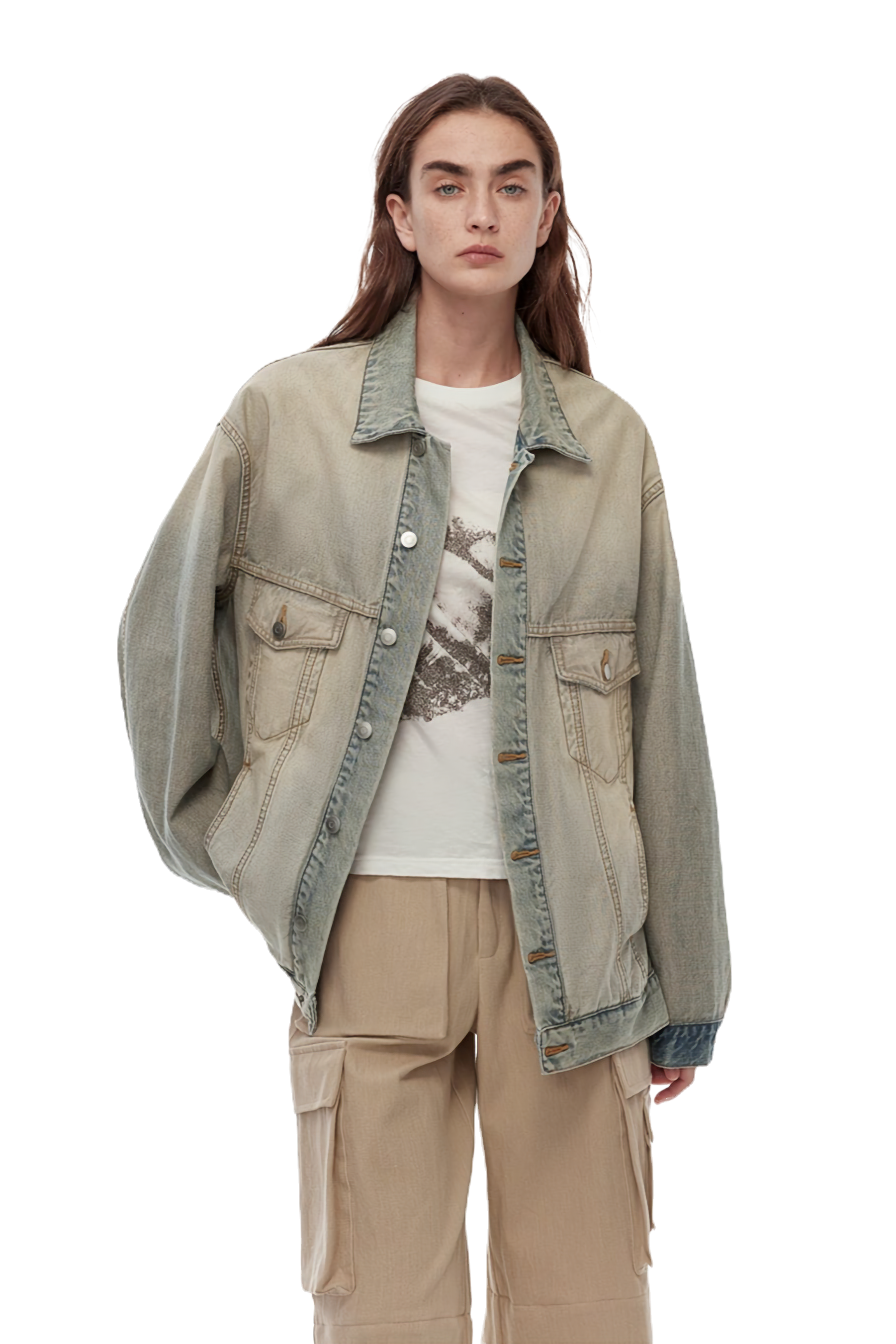 Firelady Fur "Kamen Rider" Vintage Handcrafted Reversible Denim Jacket