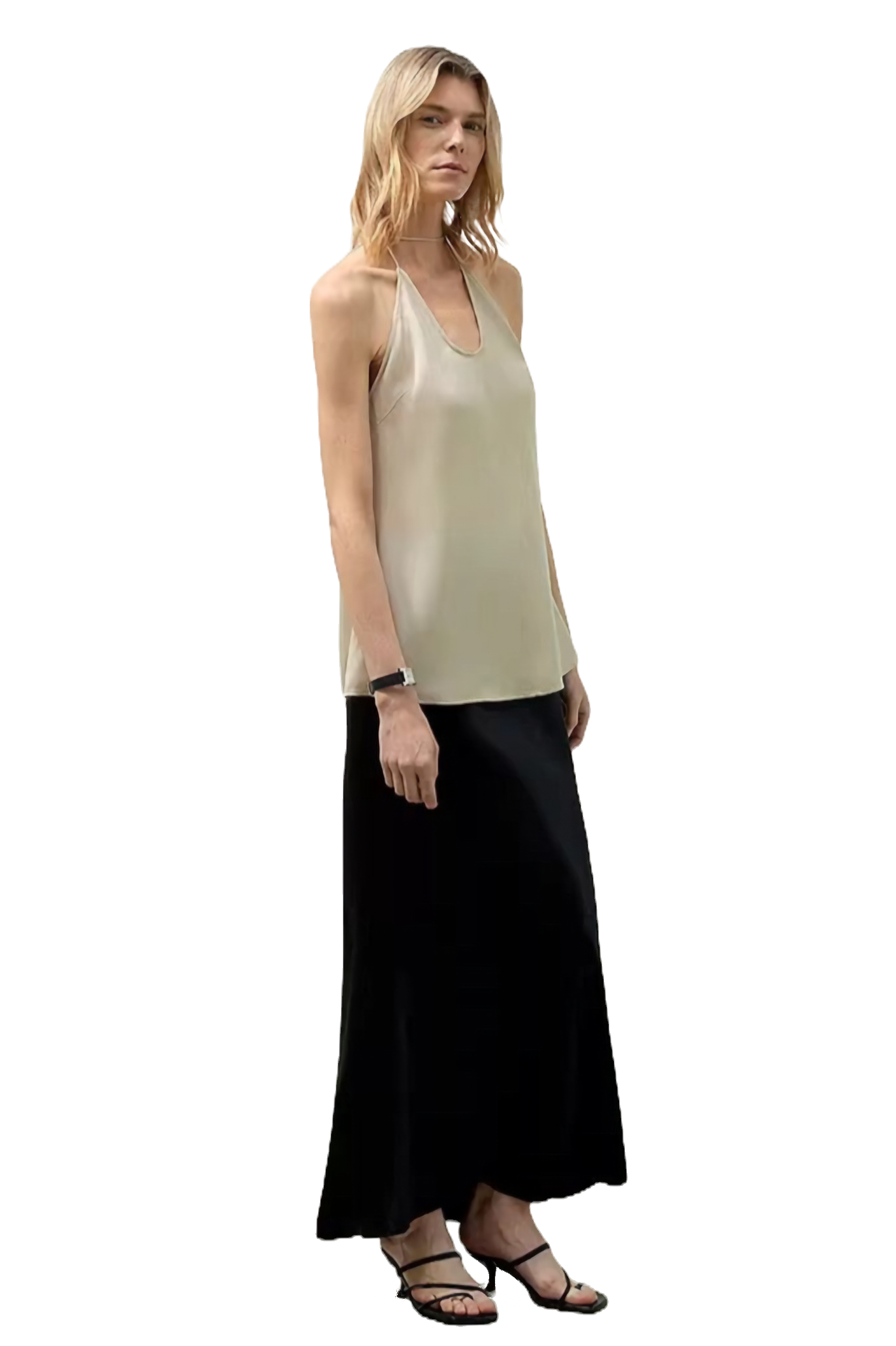 Firelady Fur American EASTMAN Acetate Glossy Bias-Cut Fishtail Skirt