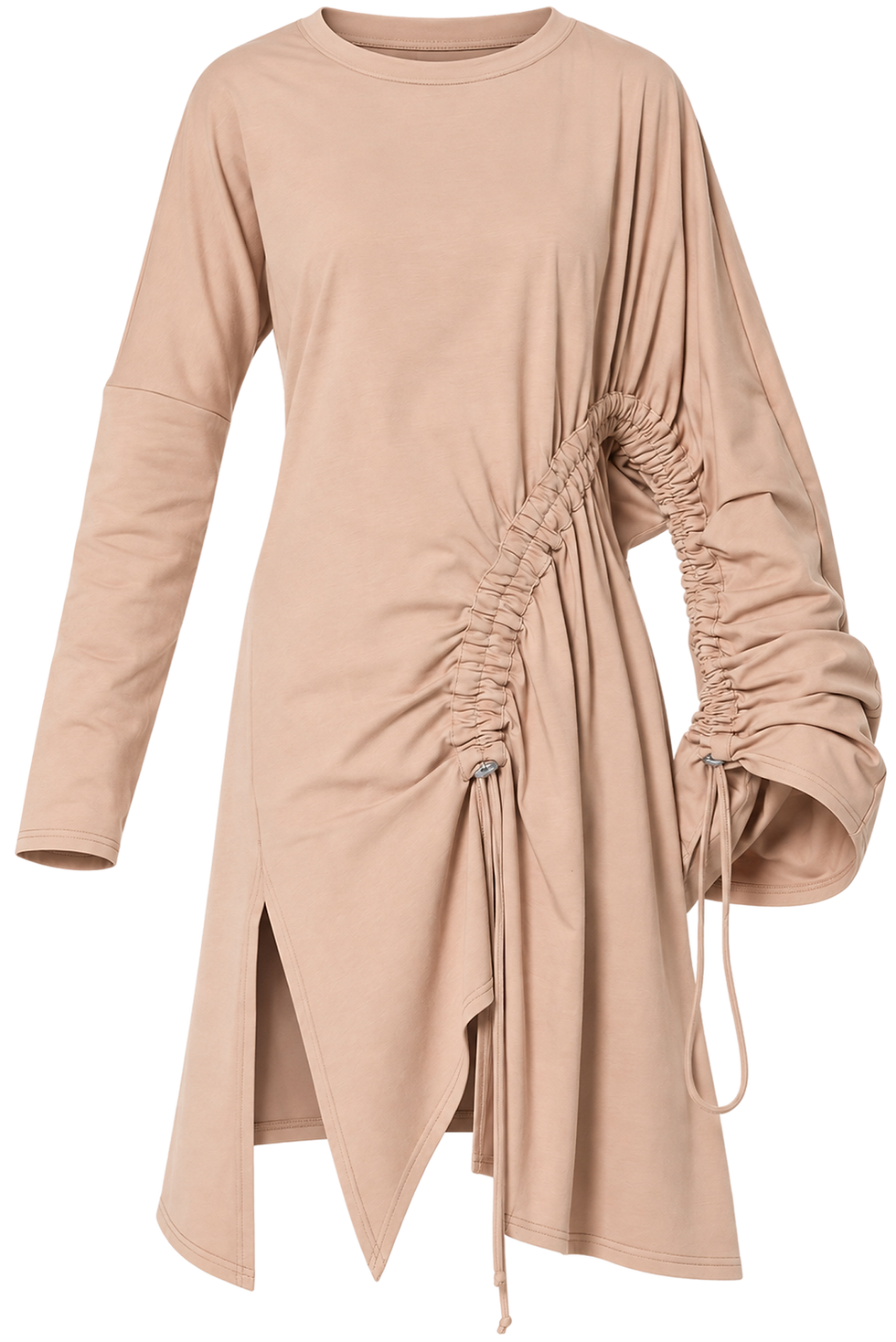 Metamorphoza Asymmetric Cotton Tunic with Adjustable Drawstring Details