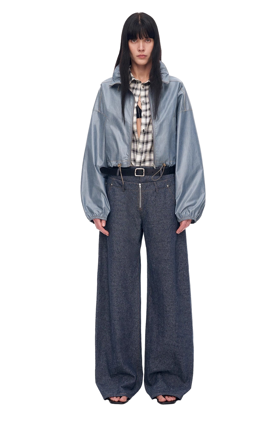 Thumbnail: Firelady Fur "Berlin Street" Double Waist Linen Trousers