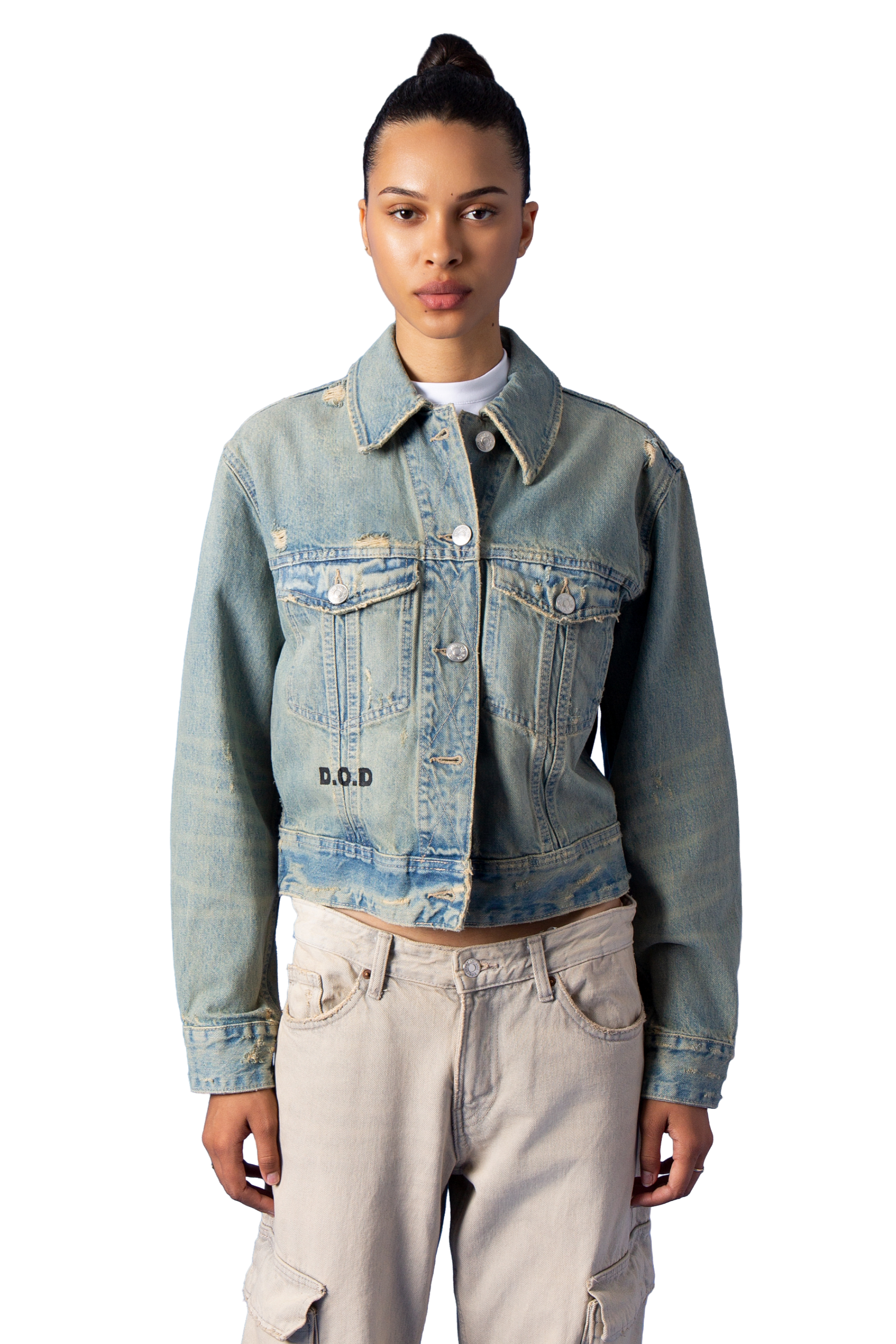 Dream of Desire "DESERVE" Denim Crop Jacket