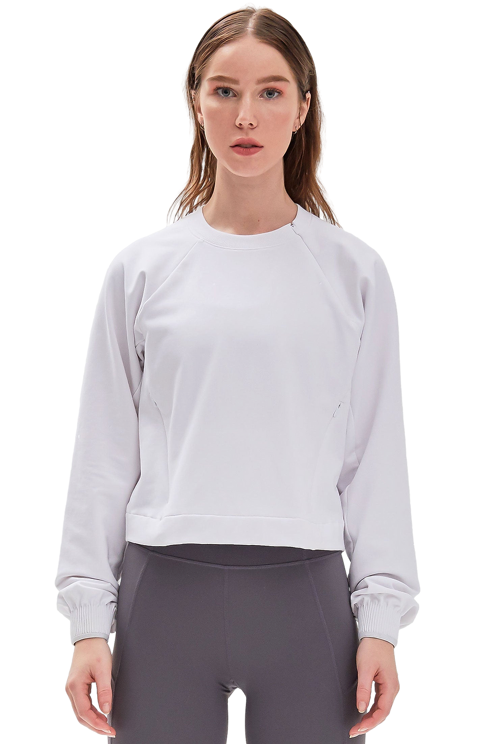 Thumbnail: Rebody City Zip Crop Crewneck Sweatshirt