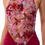 Thumbnail: GUZUNDSTRAUS Red Floral Sequin Halter Gown