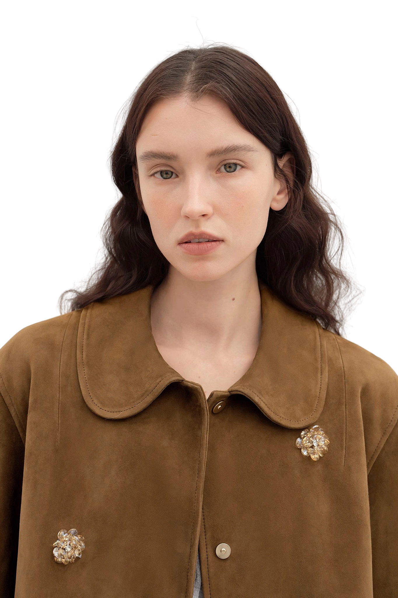 Firelady Fur "Velour" Short Genuine Leather Jacket With Beading