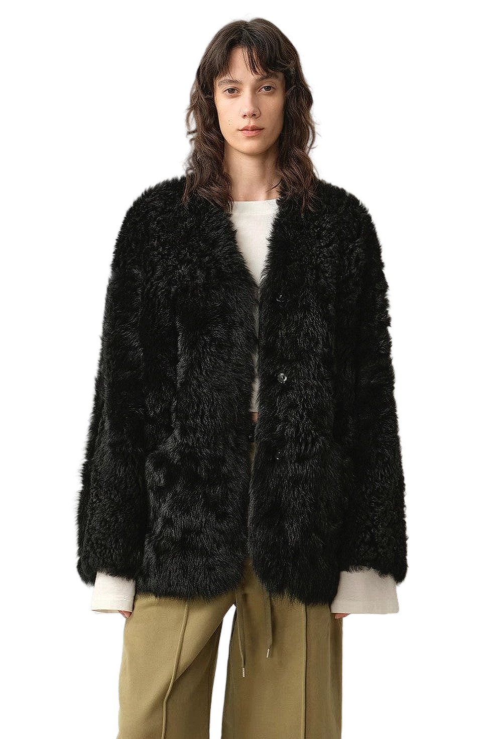 Thumbnail: Firelady Fur "Castle Dusk" Italian Imported Tuscan Curly Wool Sheepskin Fur Coat