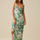 Thumbnail: Long Green Floral Print Dress.